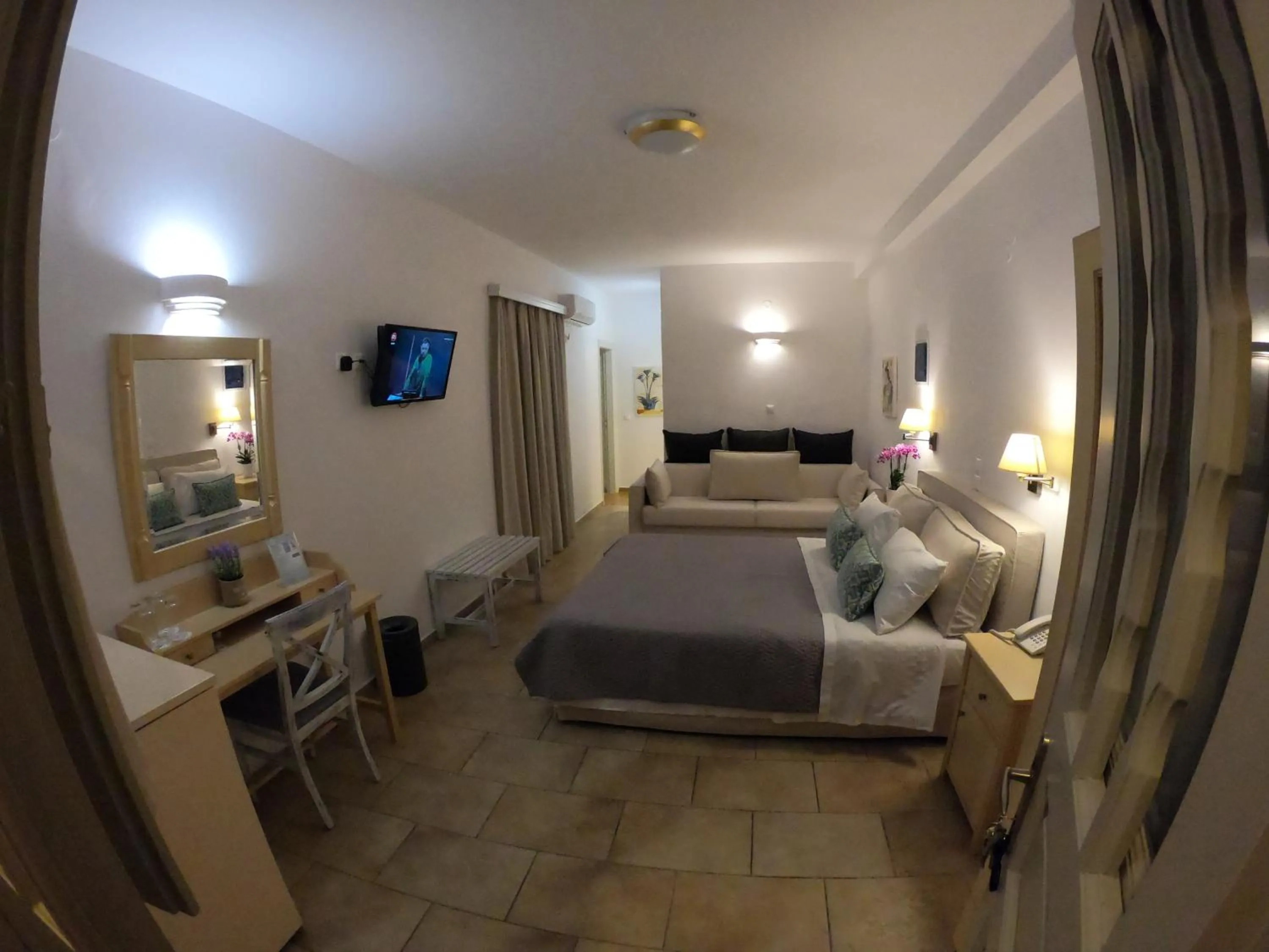 Bed in Hotel Mathios