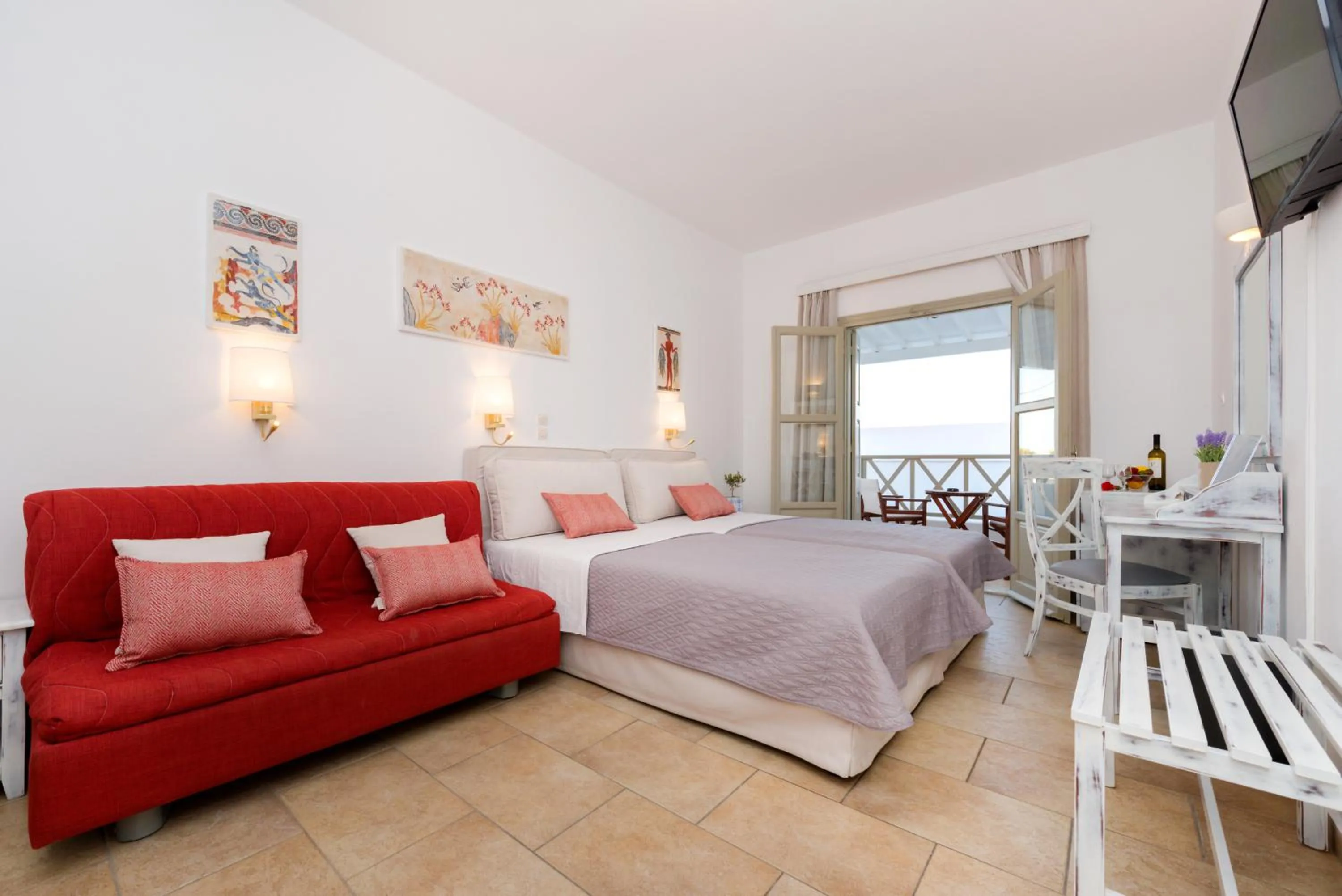 Bed in Hotel Mathios