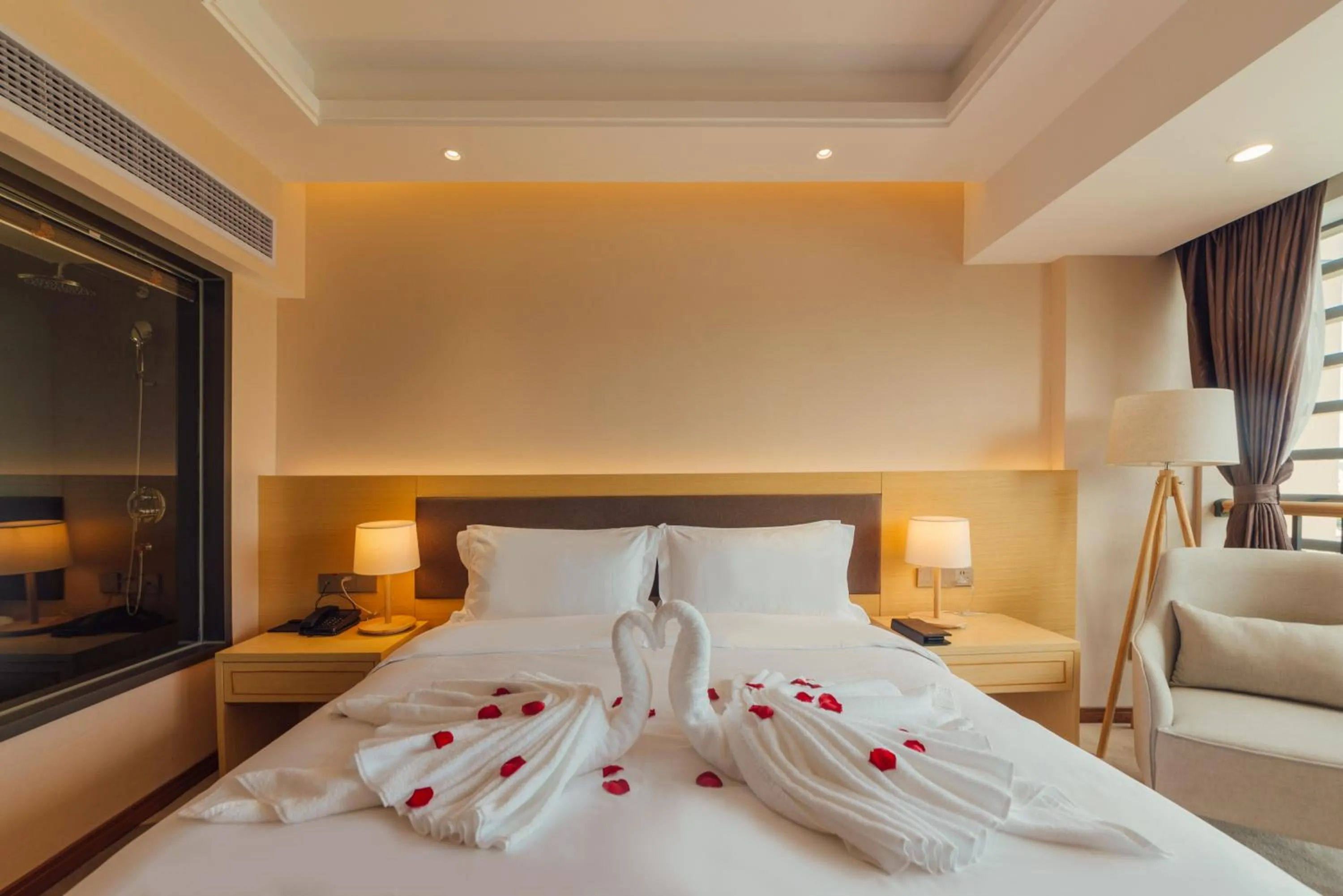 Bed in White Swan Guest House MeiZhou