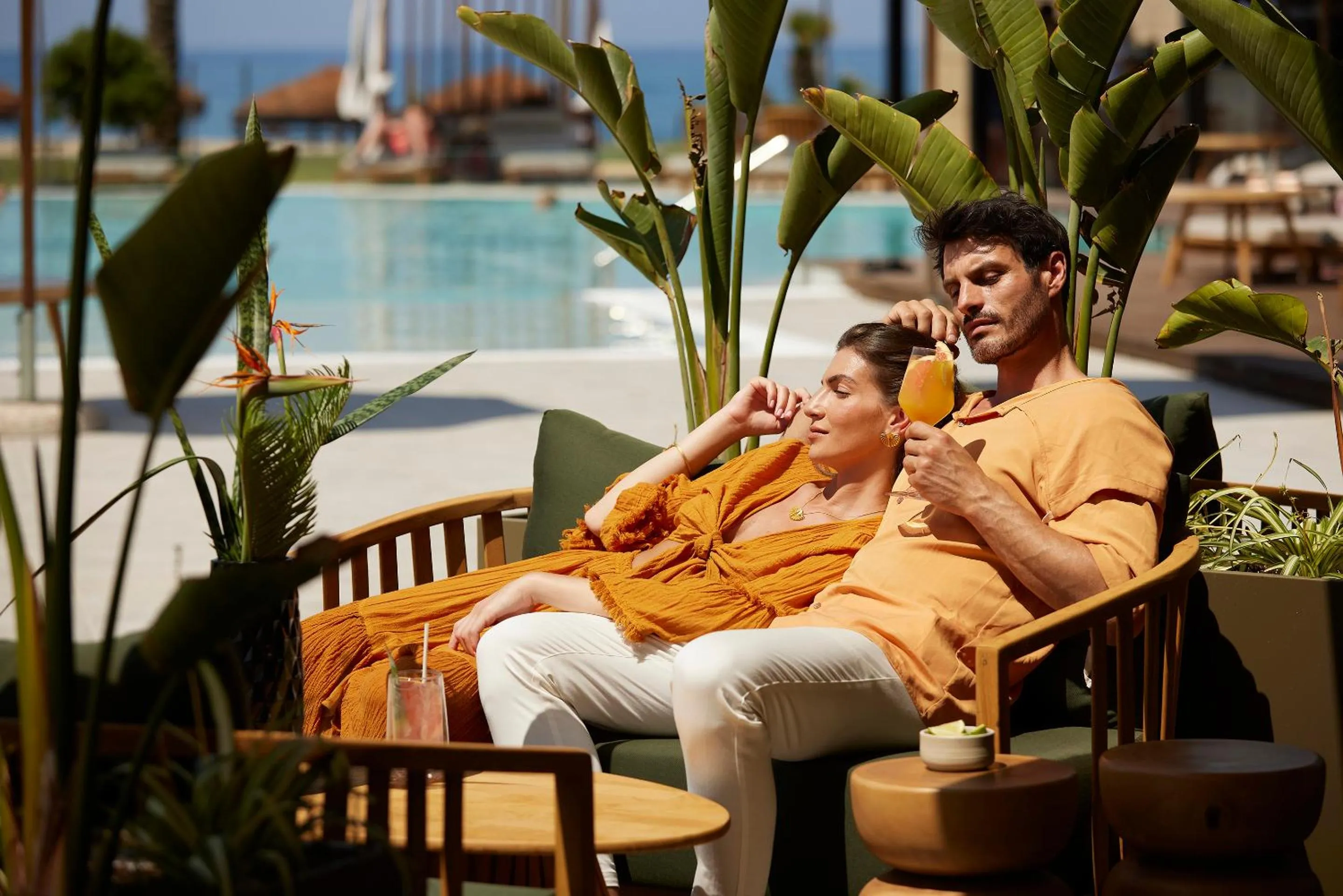 sunbed in Asterion Suites & Spa - Designed for Adults