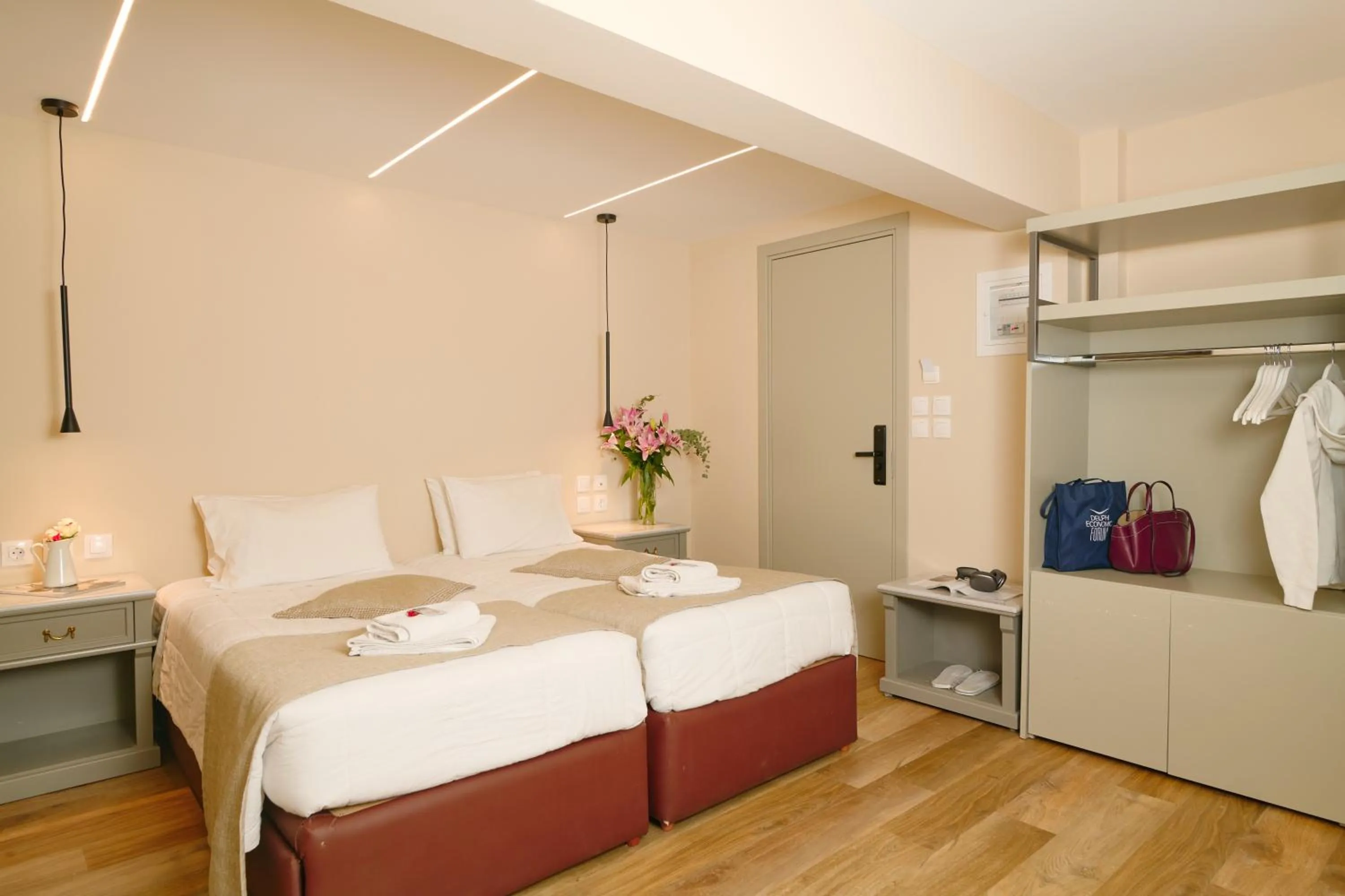 Bed in Fedriades Delphi Hotel