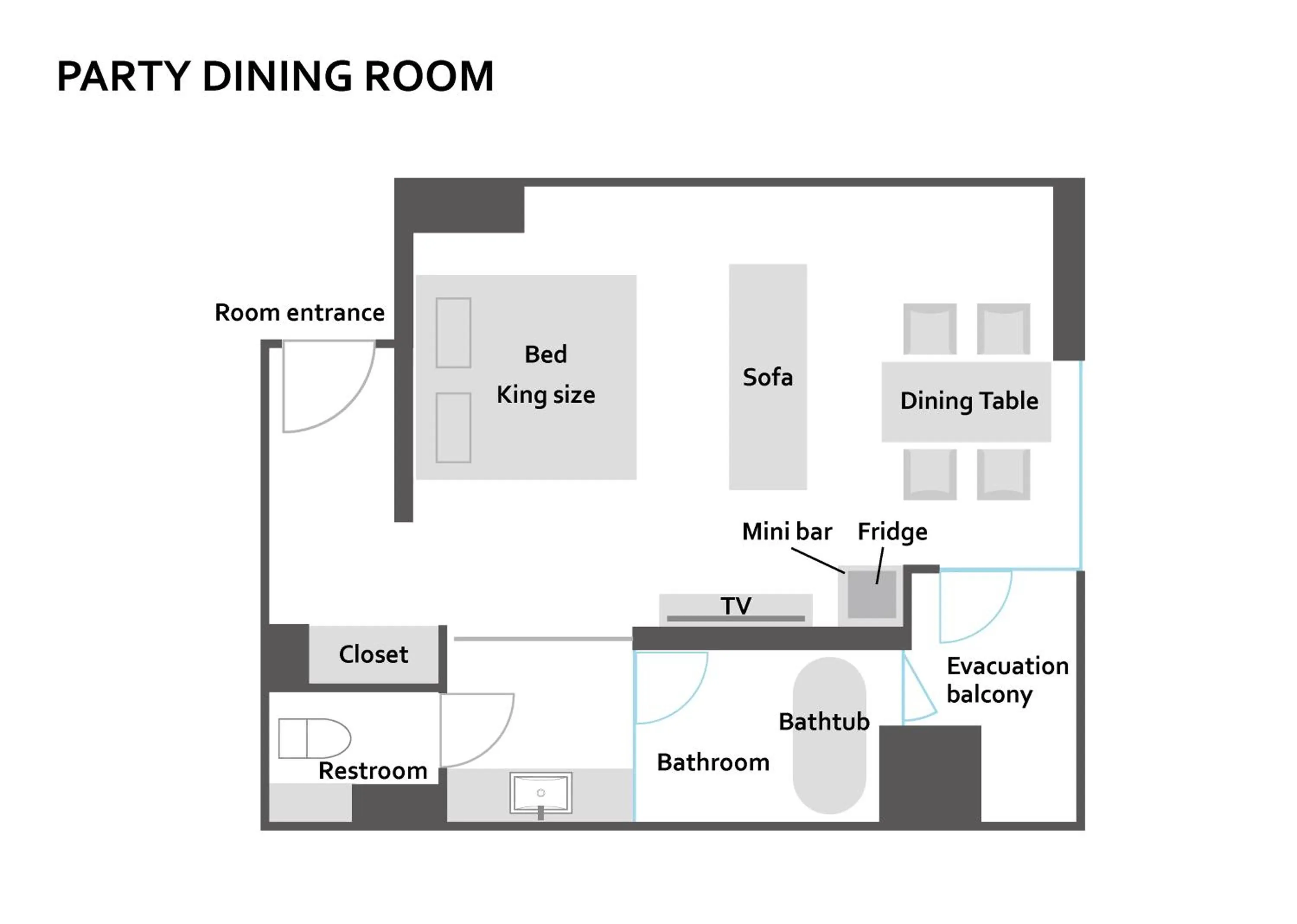 Floor plan in THE skM TOKYO HOTEL & DINING