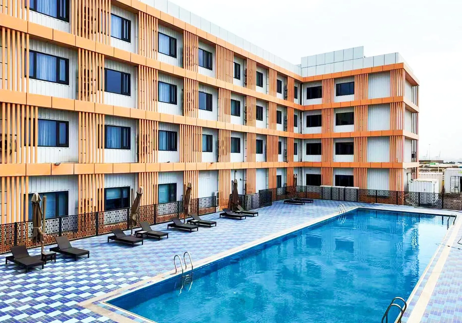 Pool view in Escale International Hotel