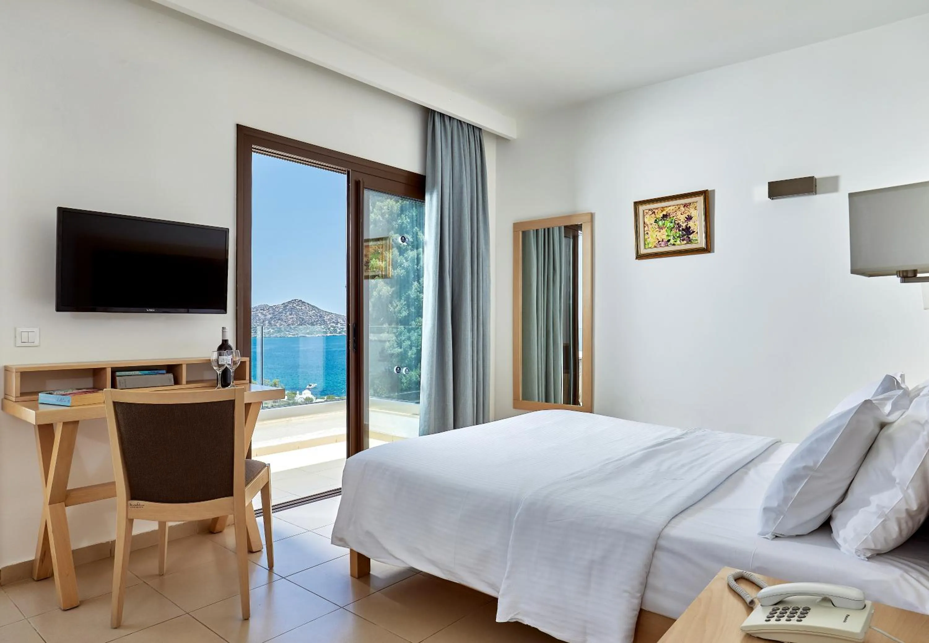 Bedroom, Bed in Elounda Ilion Hotel Bungalows