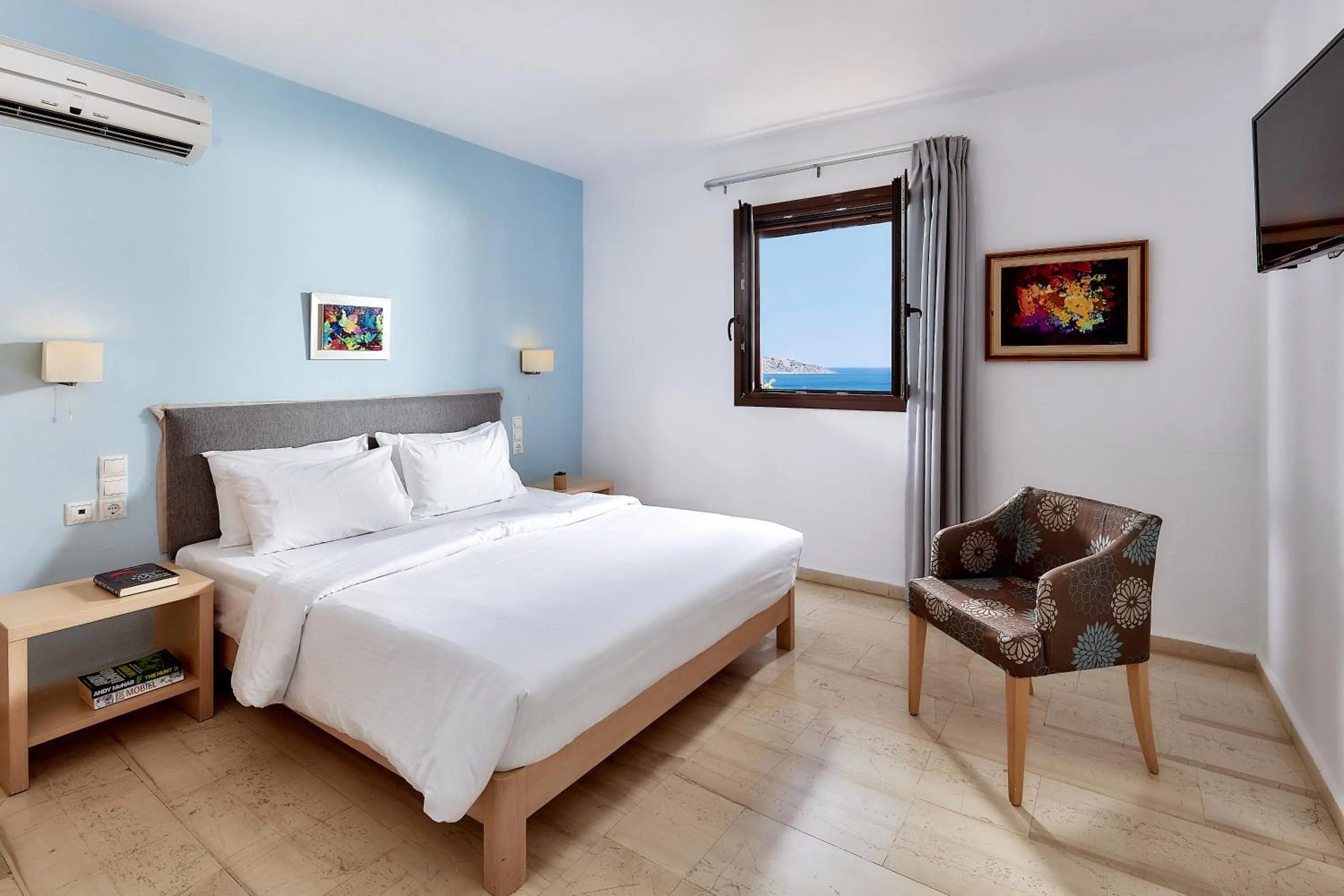 Bedroom, Bed in Elounda Ilion Hotel Bungalows