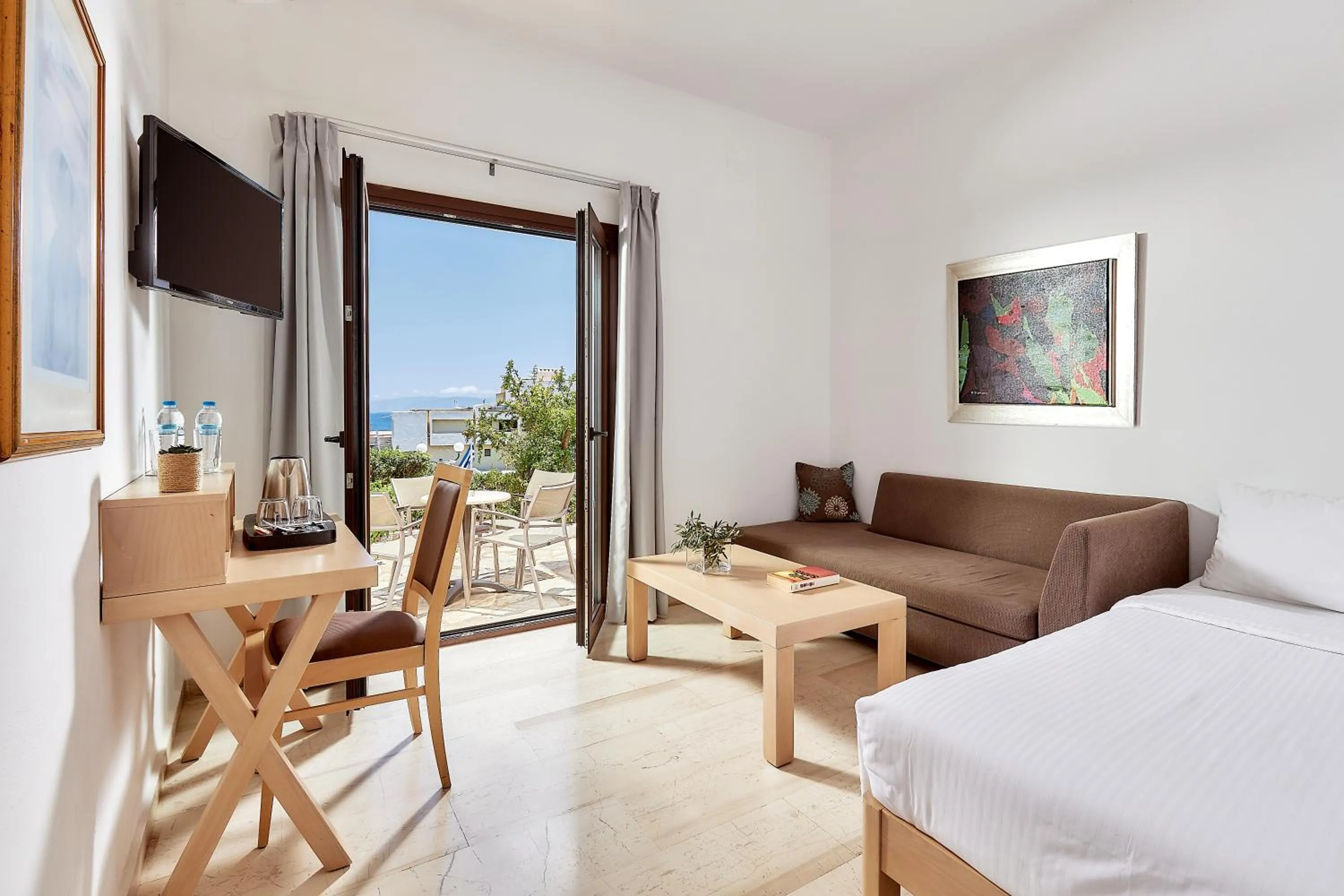 Bedroom, Bed in Elounda Ilion Hotel Bungalows