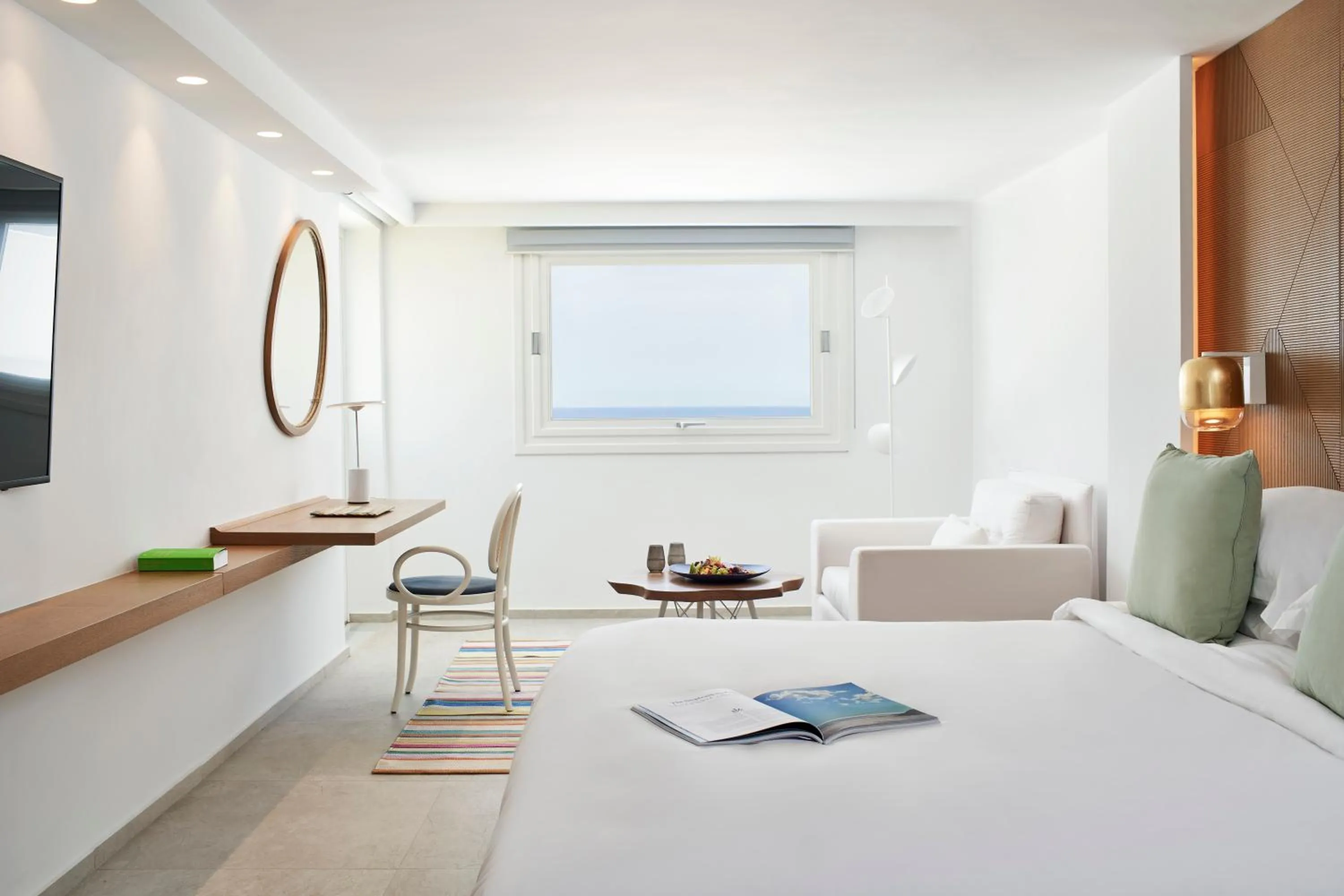 Bedroom in Myconian Korali Relais & Chateaux