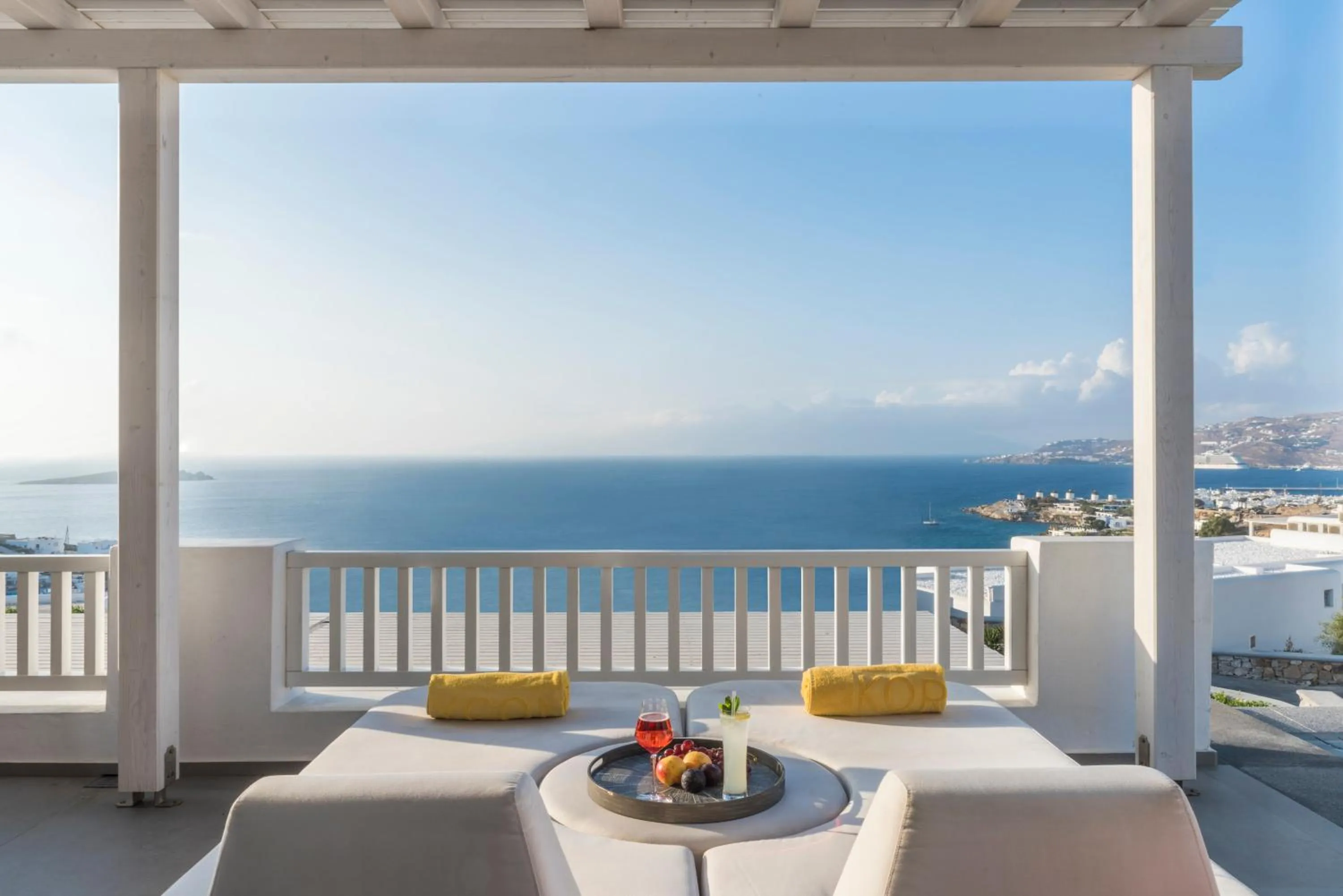 Patio in Myconian Korali Relais & Chateaux