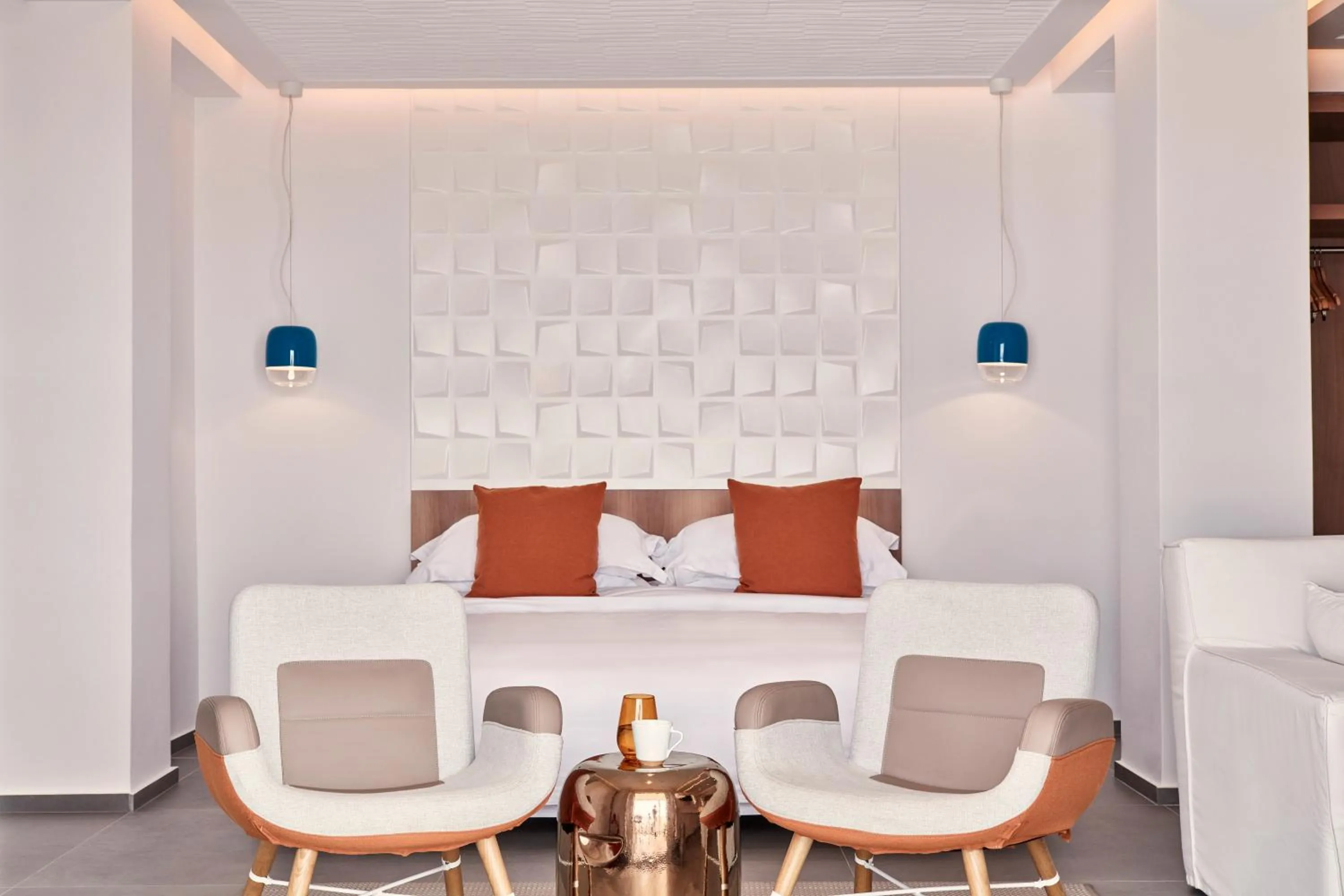 Bedroom in Myconian Korali Relais & Chateaux