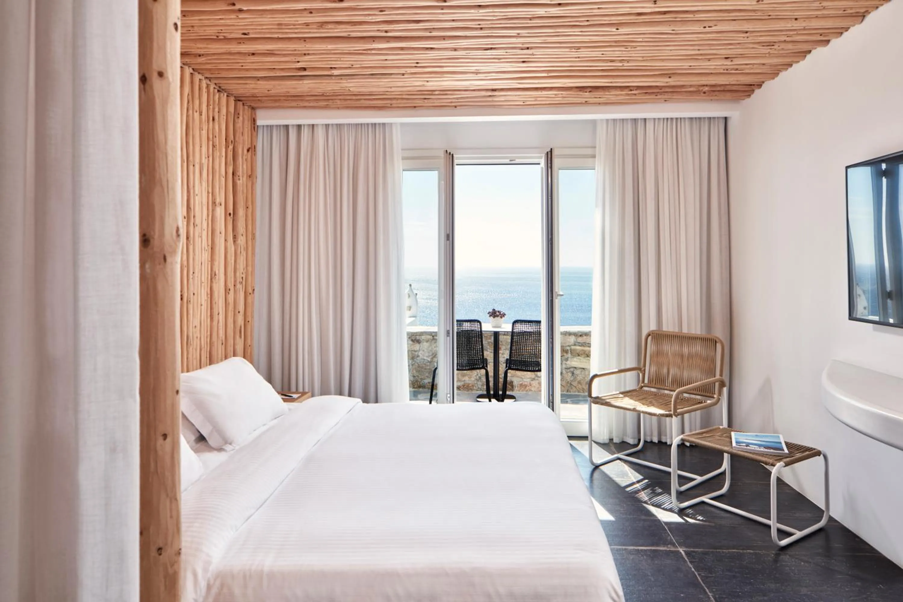 Bedroom, Bed in Myconian Imperial - Leading Hotels of the World