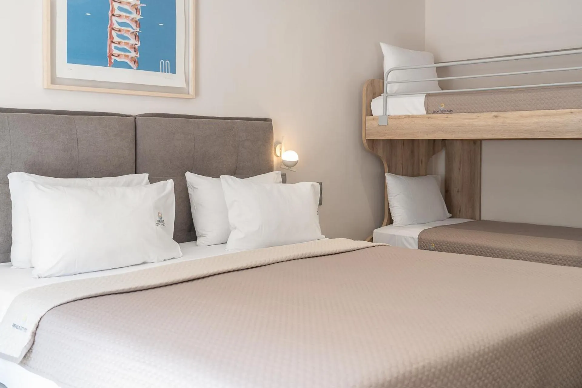 Bed in Piraeus City Hotel