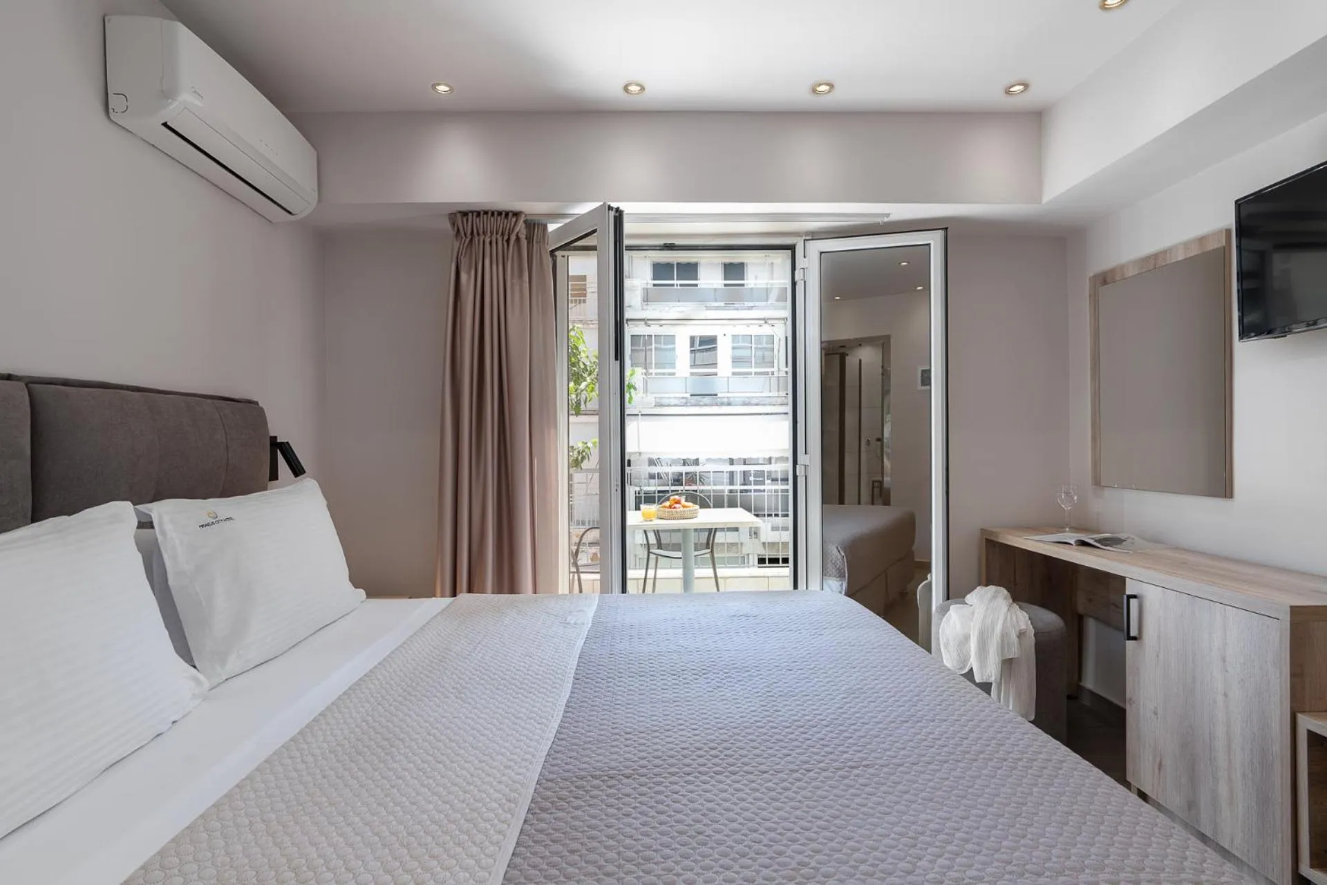 Bed in Piraeus City Hotel