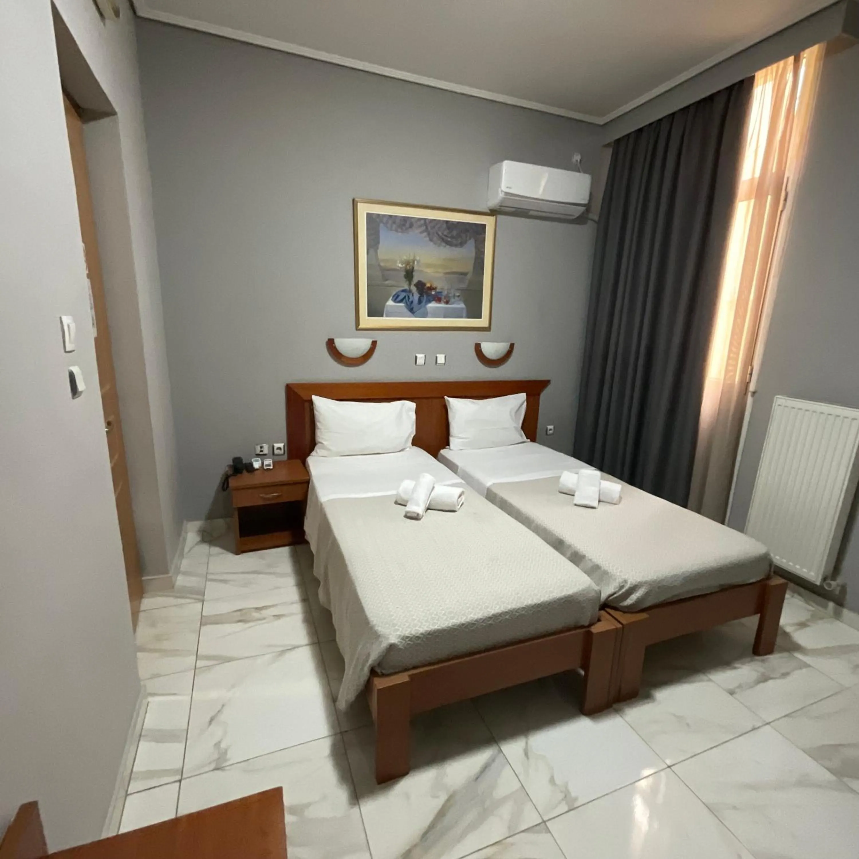 Bedroom, Bed in Piraeus Acropole Hotel