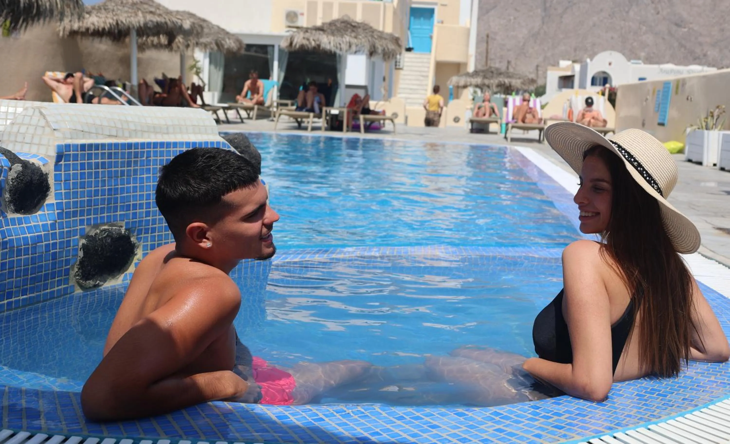 Swimming pool in Perissa Bay