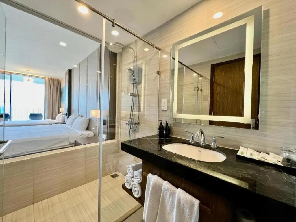 Shower, Bed in Luxury Seaview Panorama Nha Trang by Luna