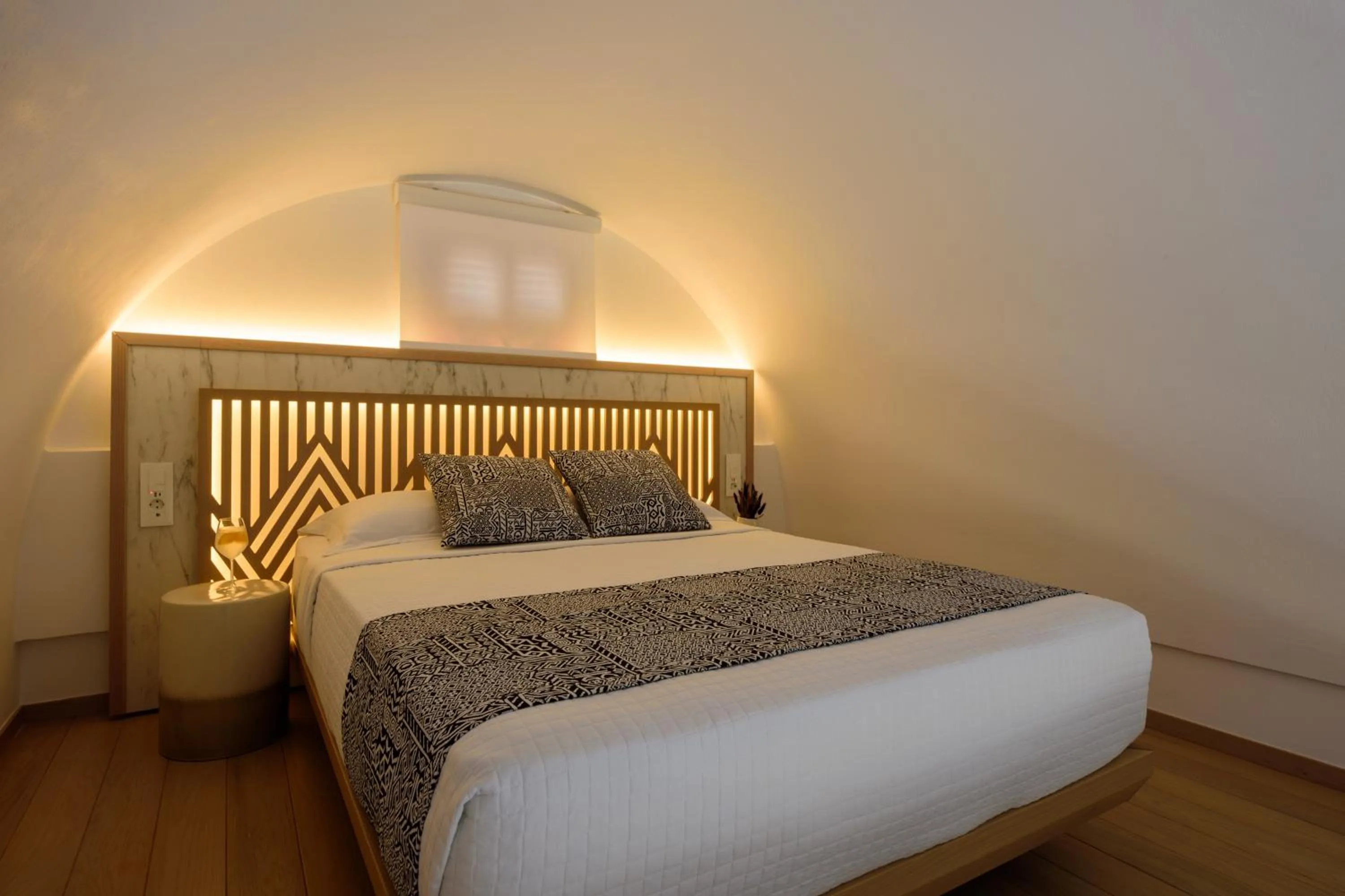 Bed in Astir Thira Hotel