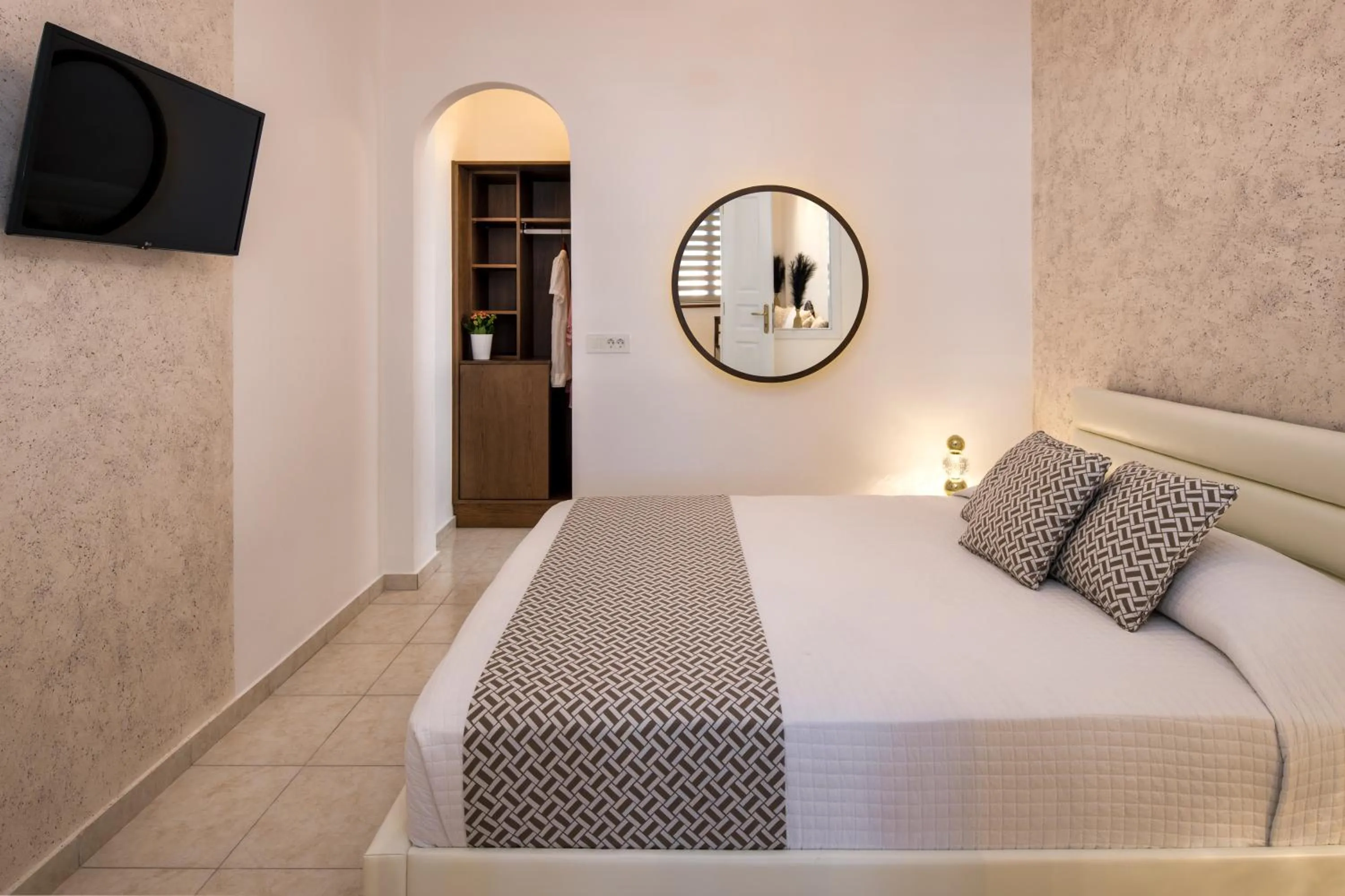 Bedroom, Bed in Astir Thira Hotel