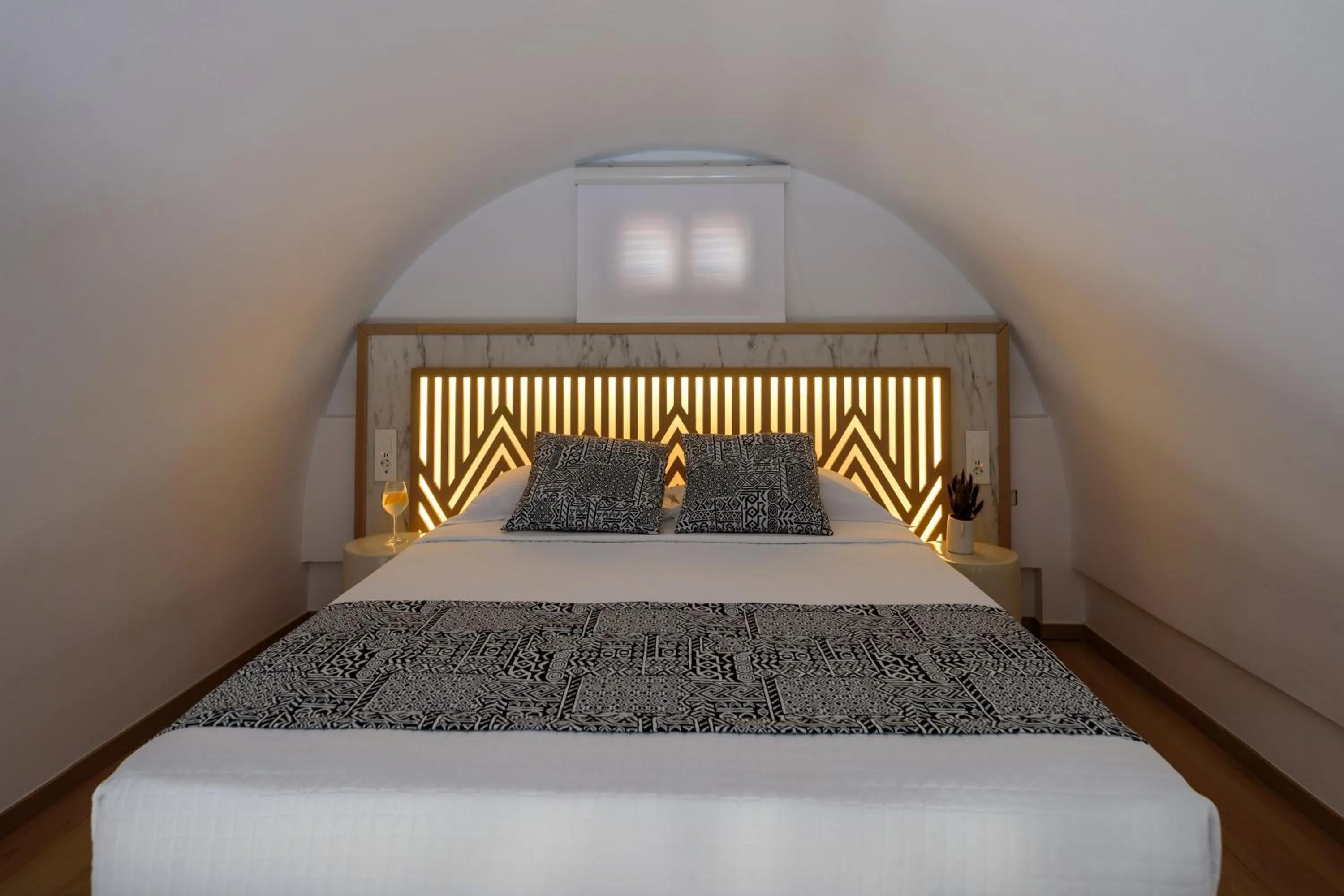 Bed in Astir Thira Hotel