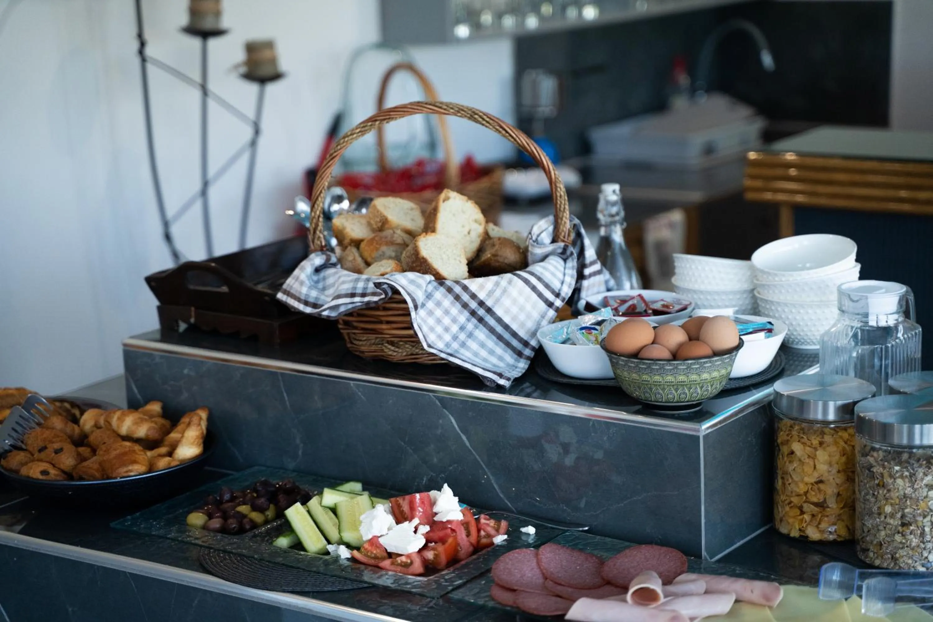 Buffet breakfast in Parthenis Riviera Hotel