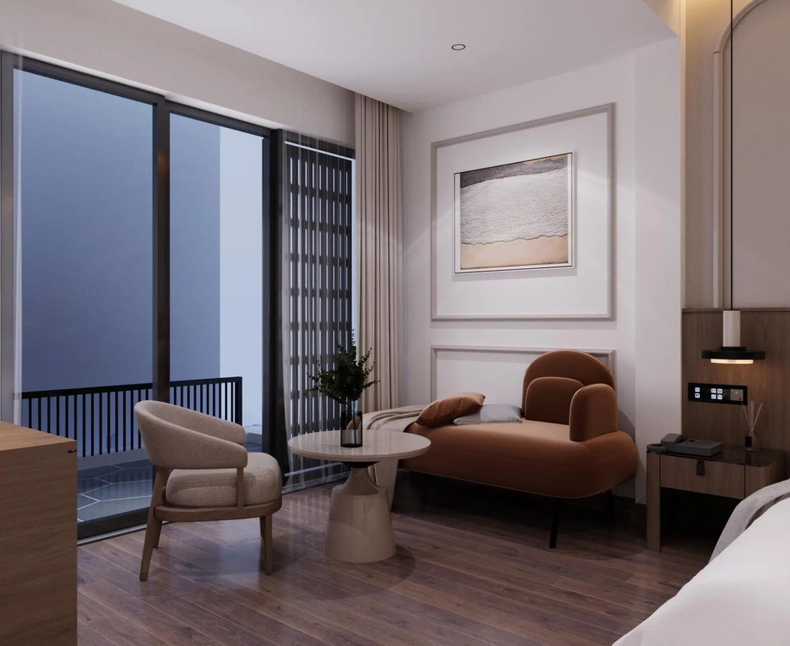 Seating area in L'amant de Hanoi Hotel - khách sạn Lamant de Hà Nội