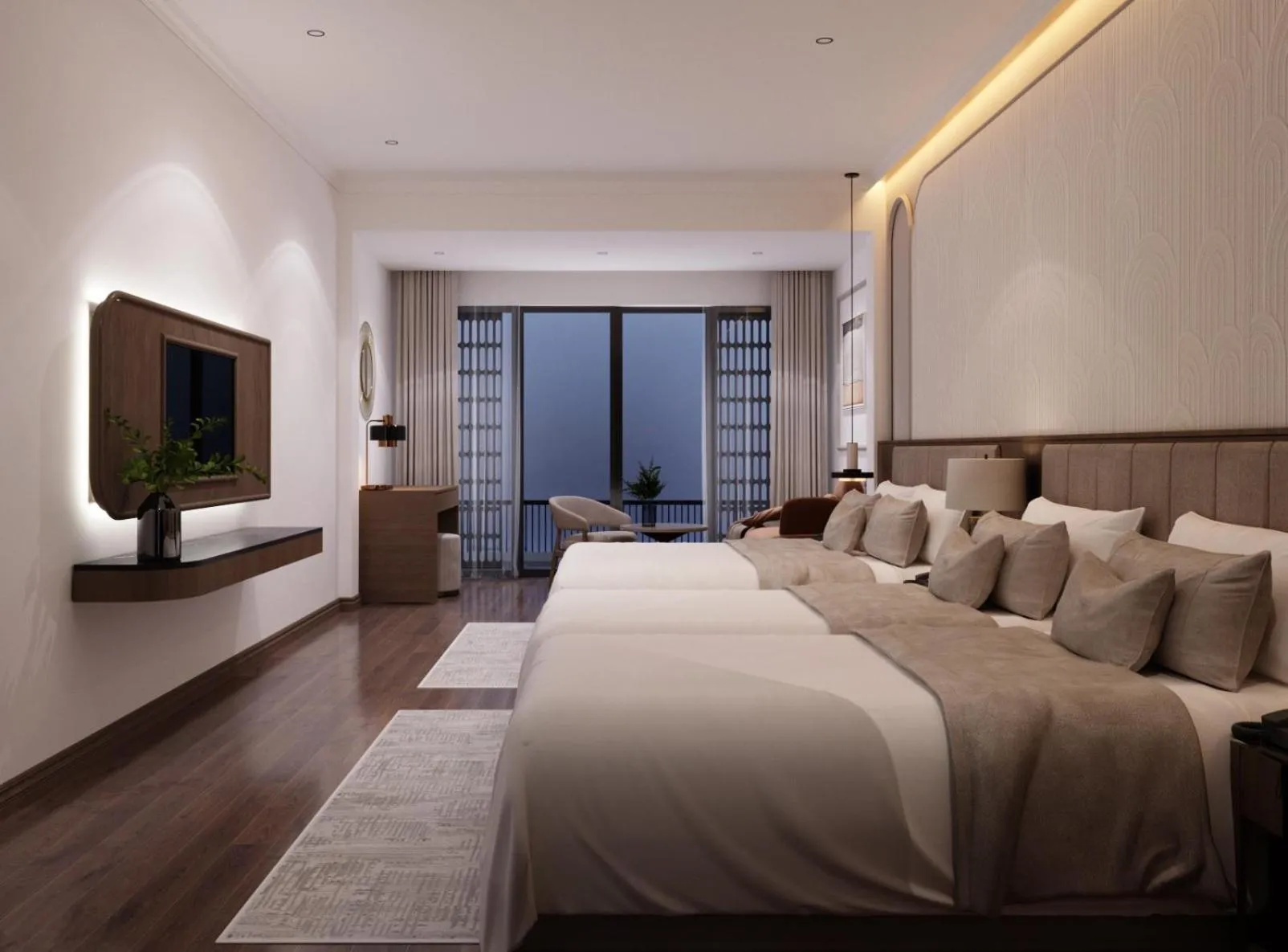 Bed in L'amant de Hanoi Hotel - khách sạn Lamant de Hà Nội