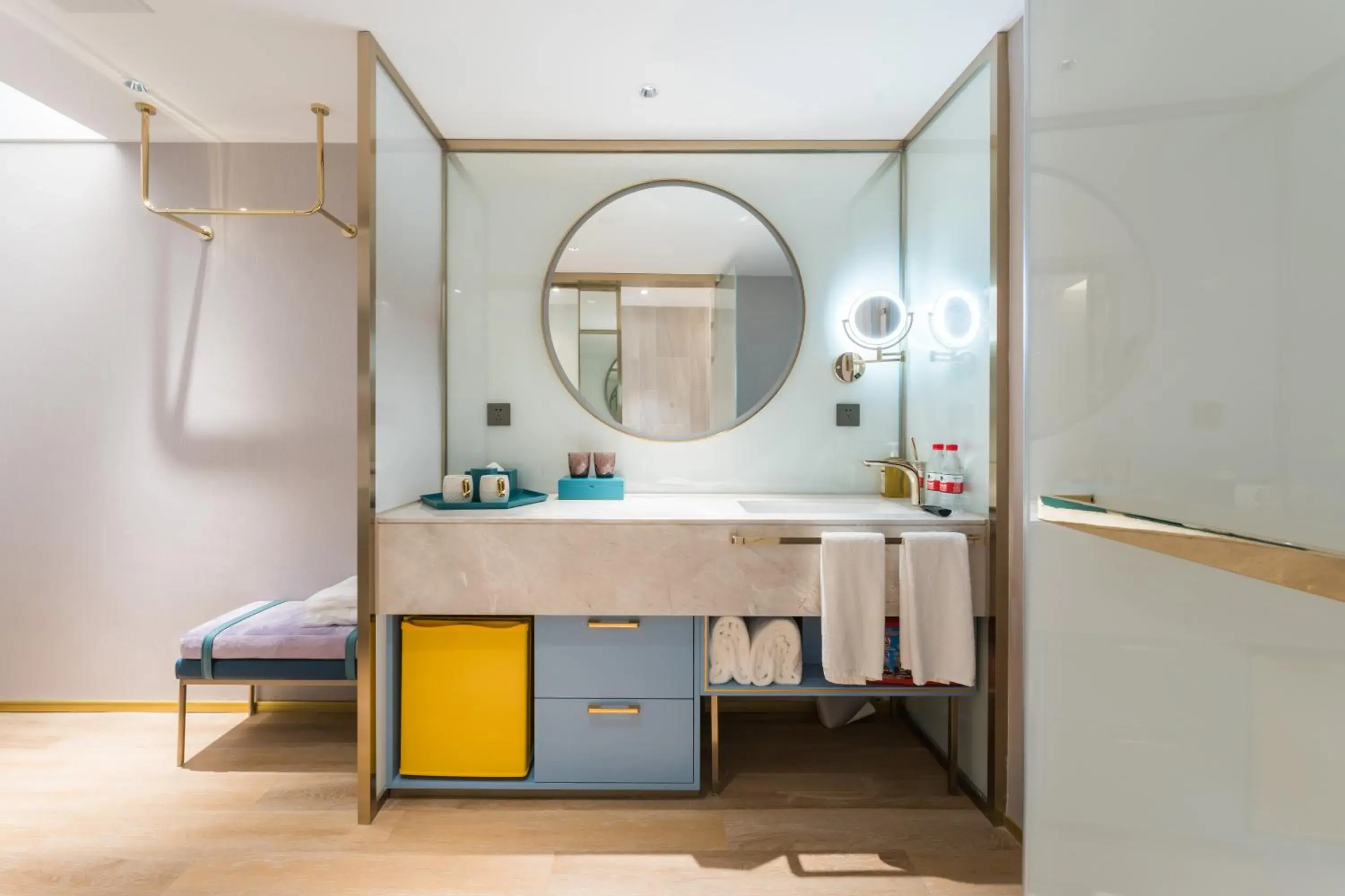 Bed in Manxin Hotel Guangzhou Baiyun Airport Branch Bed in Manxin Hotel Guangzhou Baiyun Airport Branch