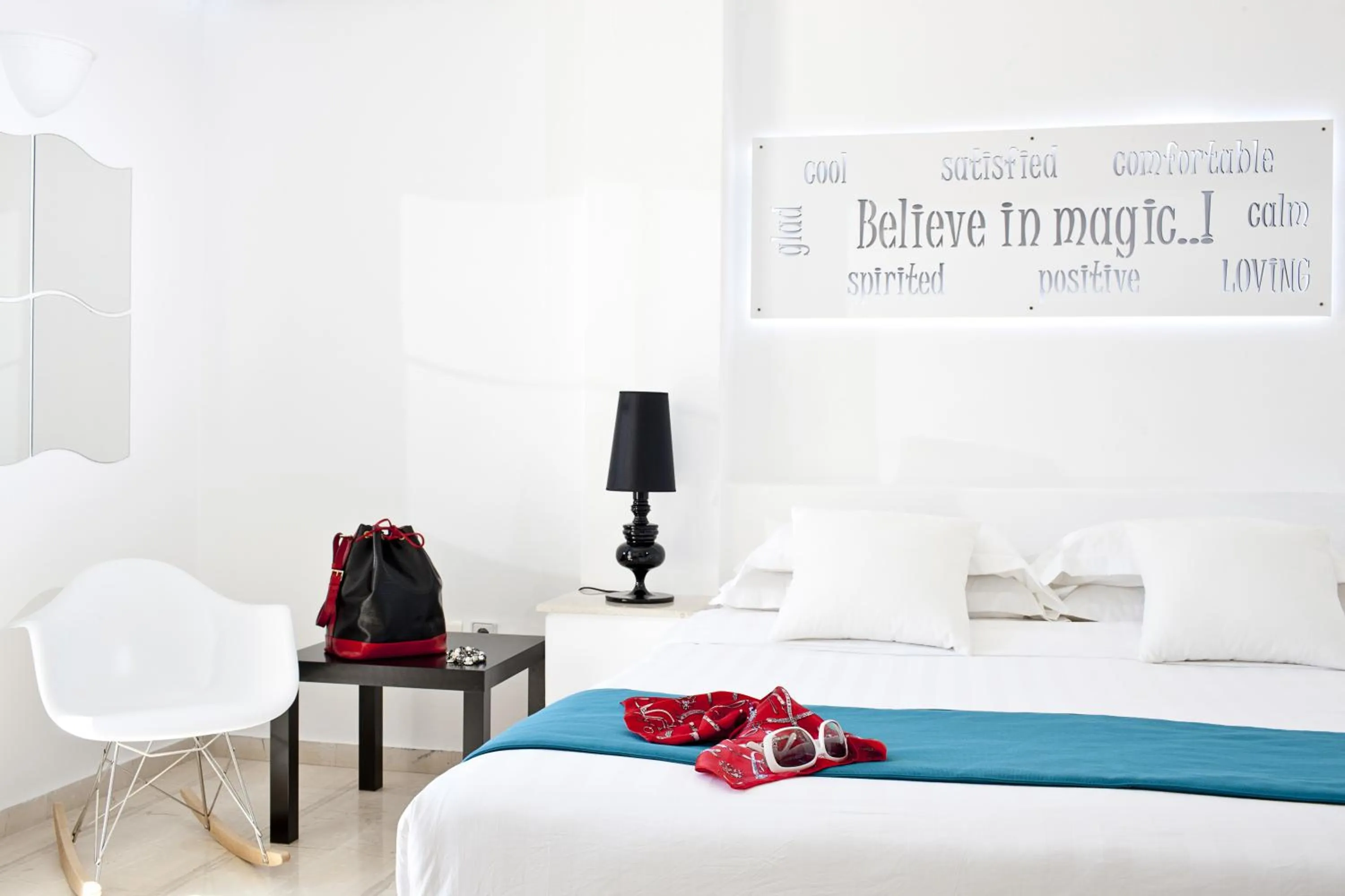 Bedroom, Bed in Acqua Vatos Santorini Hotel