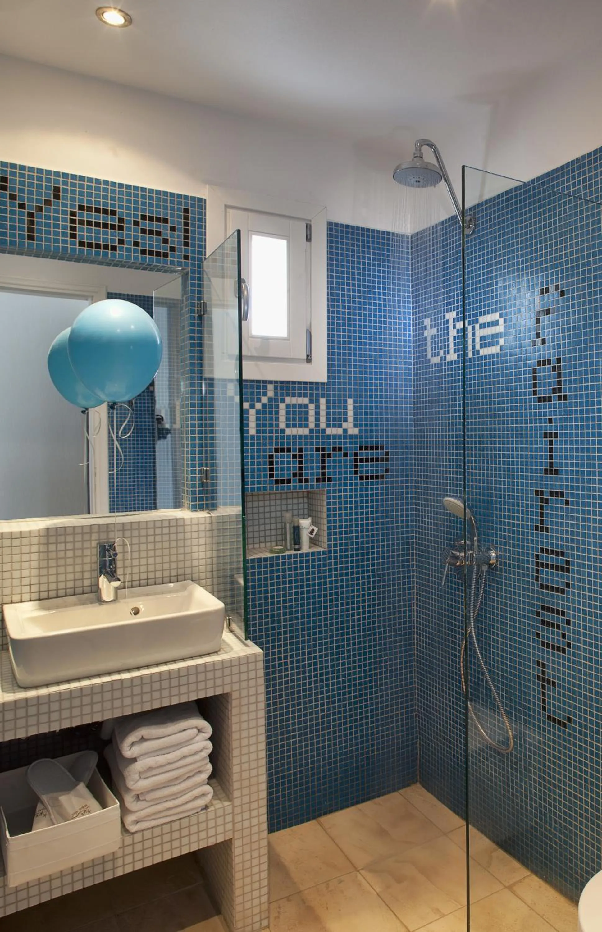 Bathroom in Acqua Vatos Santorini Hotel