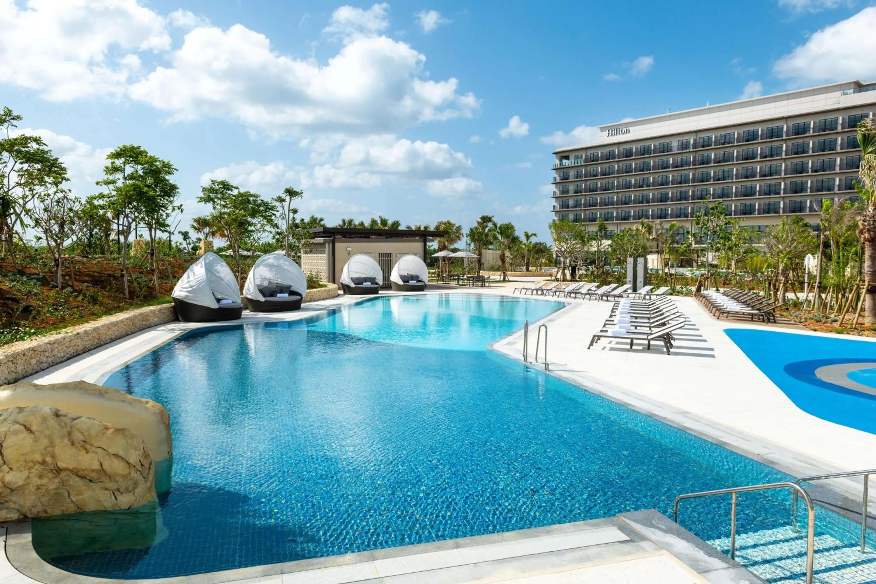 Pool view in Hilton Okinawa Miyako Island Resort