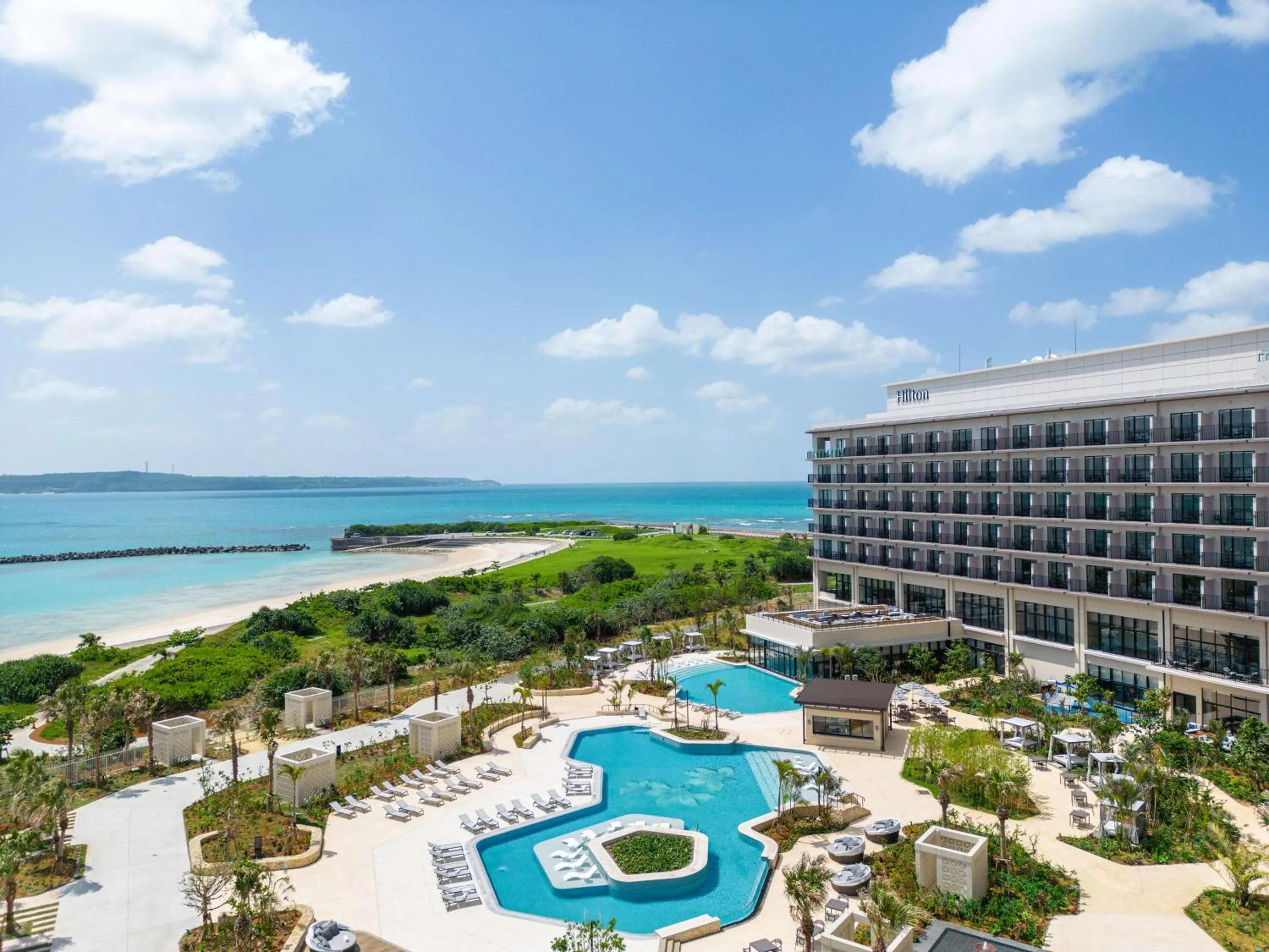 Pool view in Hilton Okinawa Miyako Island Resort
