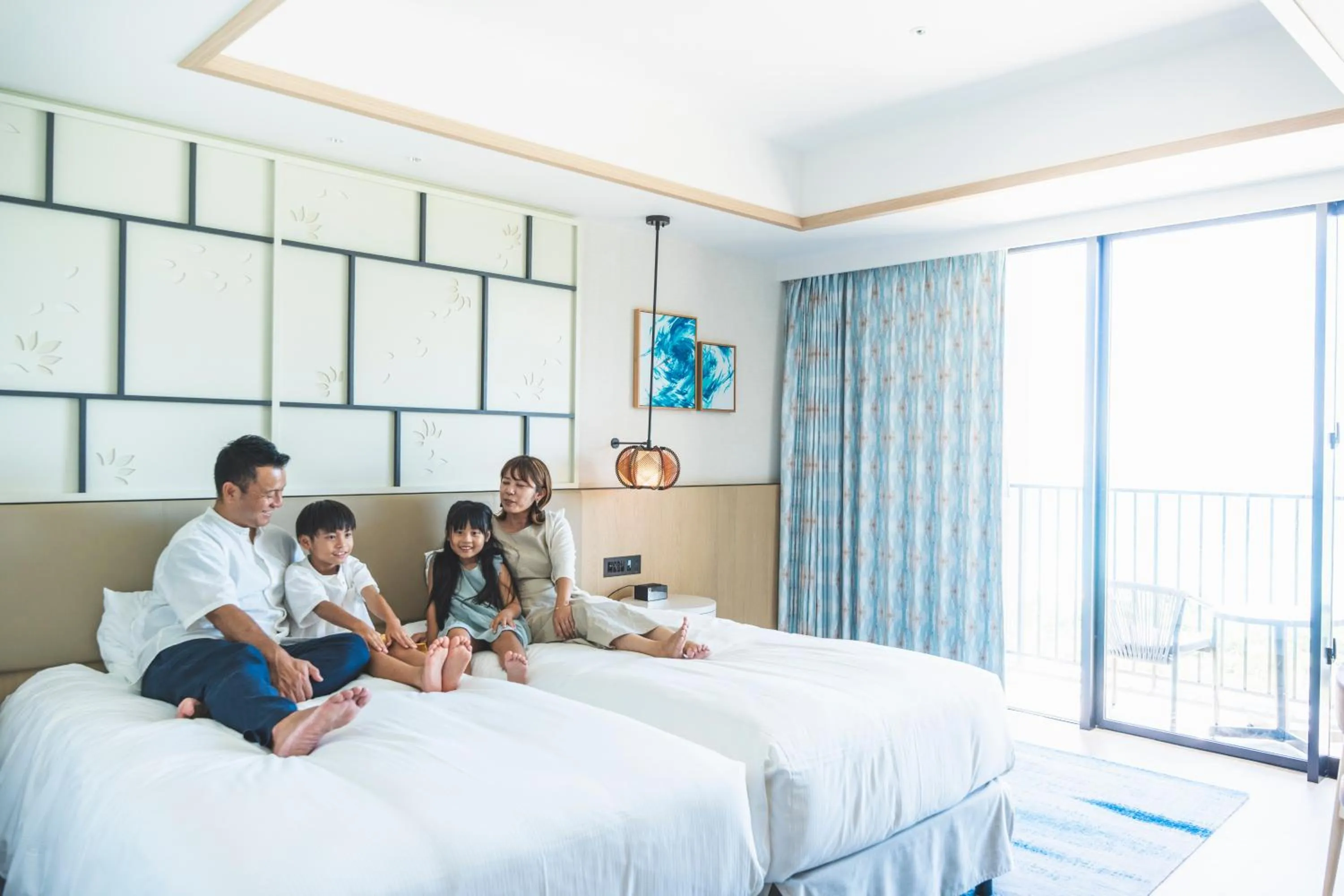 People, Bed in Hilton Okinawa Miyako Island Resort