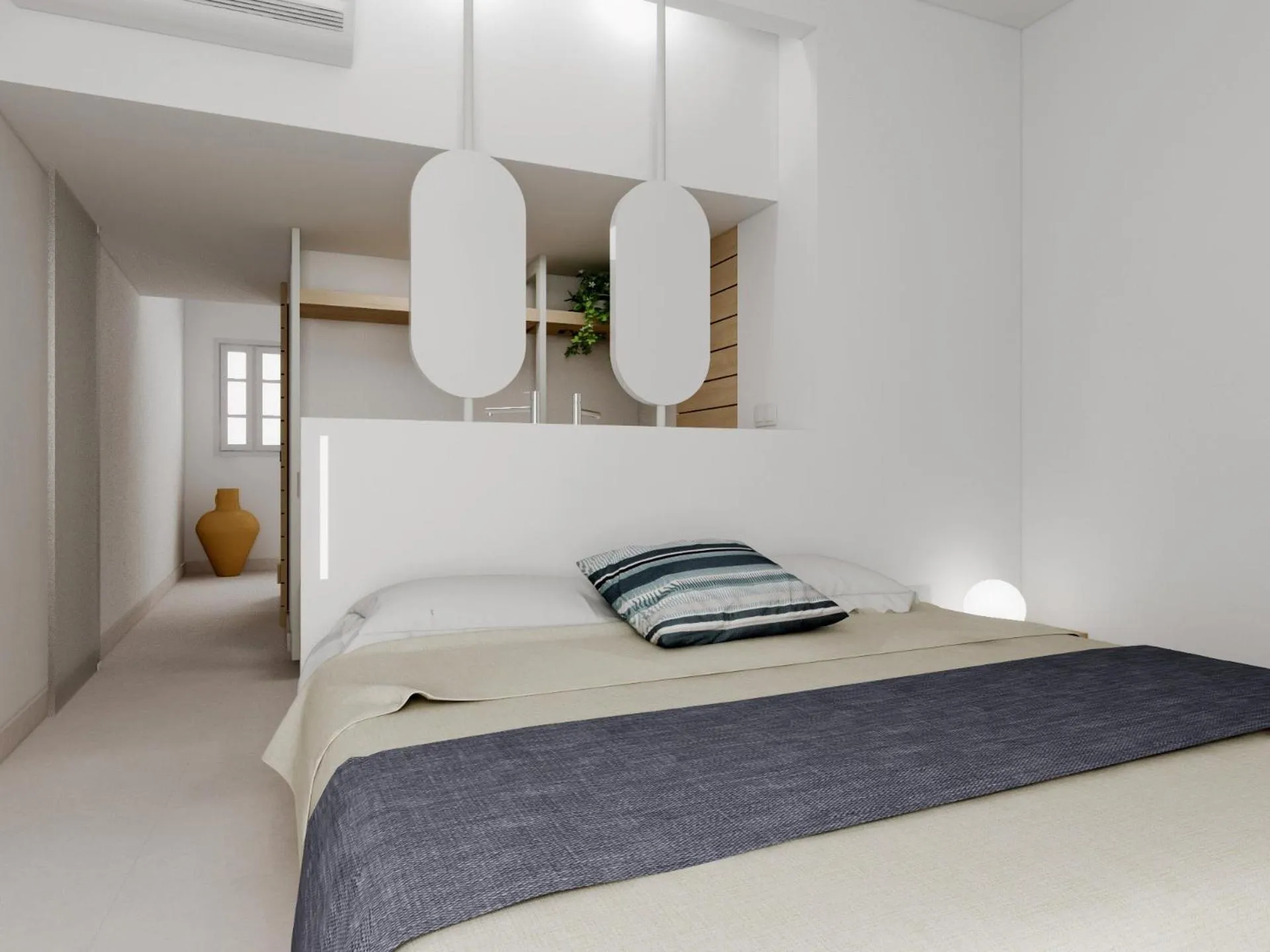 Bed in Muses Cycladic Suites