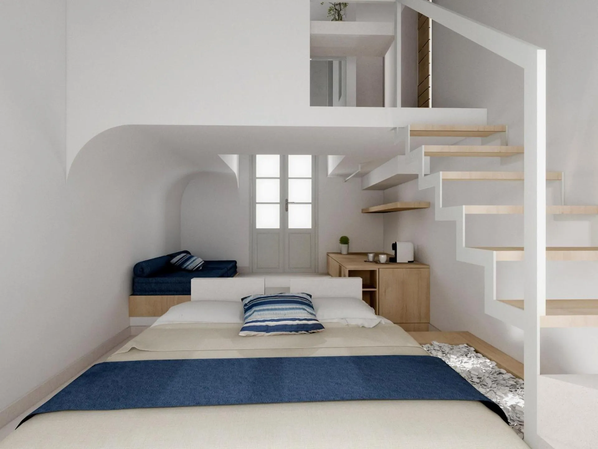 Bed in Muses Cycladic Suites