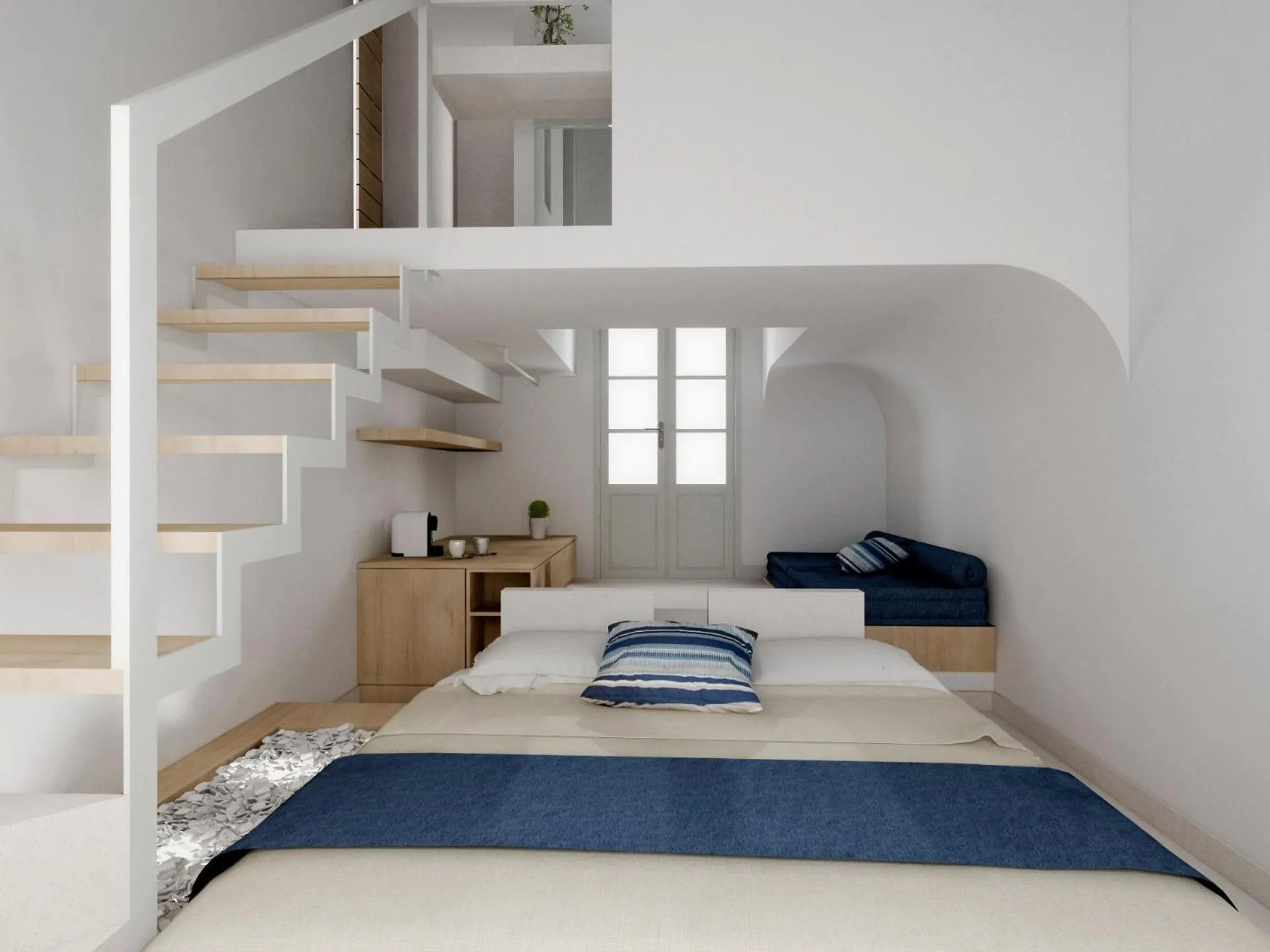 Bed in Muses Cycladic Suites