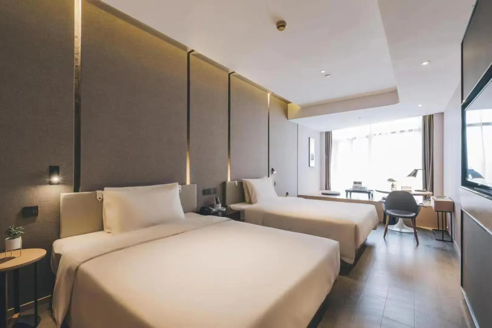 Bedroom, Bed in Atour Hotel Jiading Jiangqiao Jiayi Road Subway Station Bedroom, Bed in Atour Hotel Jiading Jiangqiao Jiayi Road Subway Station