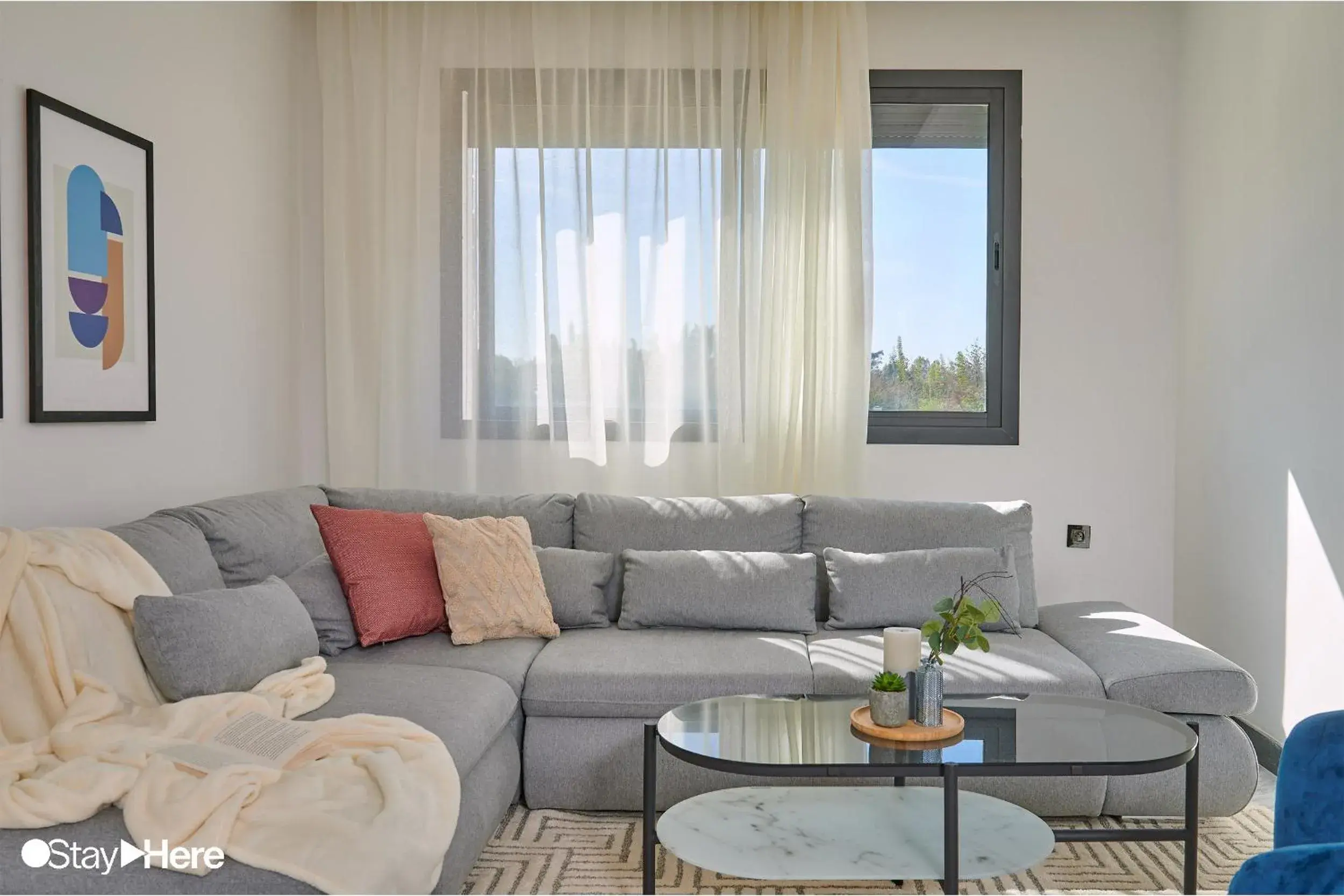 Living room in Stayhere Rabat - Hay Riad - Sophisticated Residence Living room in Stayhere Rabat - Hay Riad - Sophisticated Residence