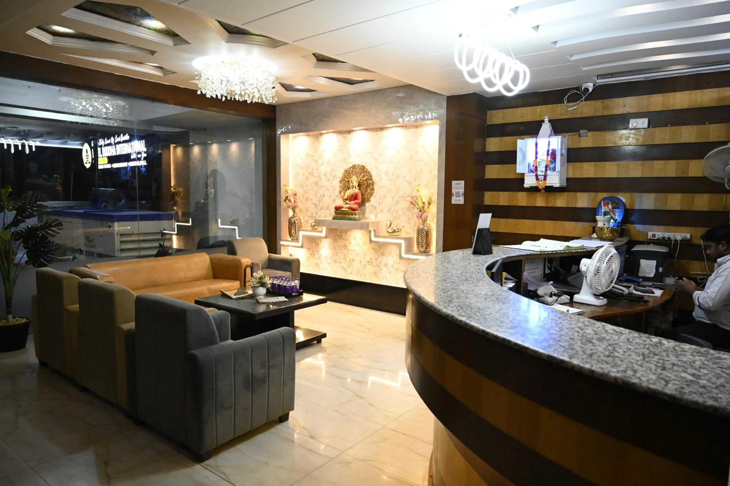 Lobby or reception in Hotel Buddha International