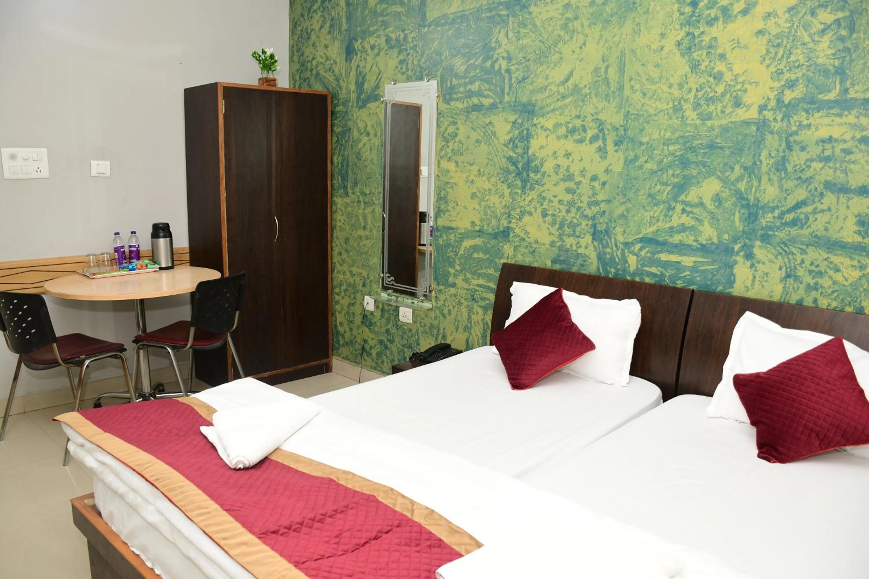 Bed in Hotel Buddha International