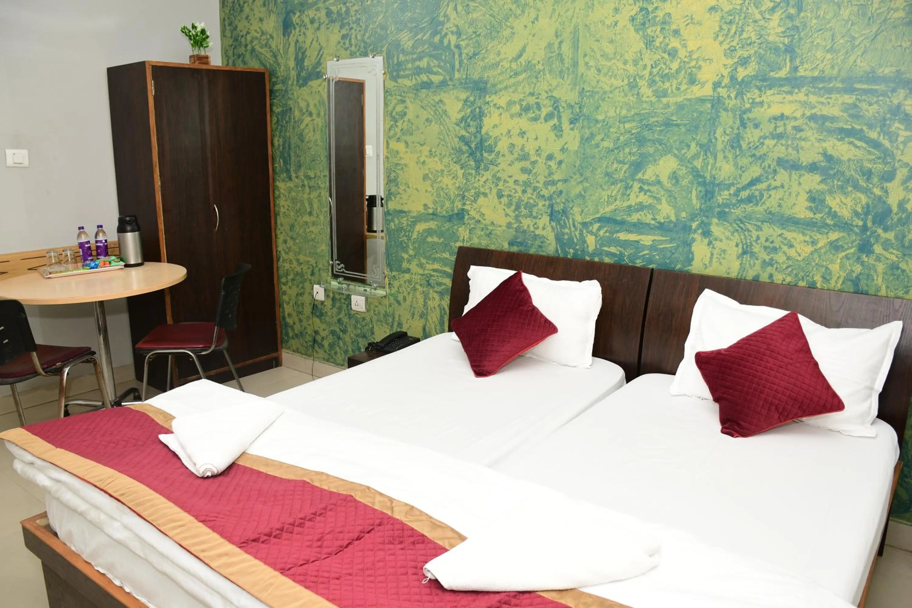 Bed in Hotel Buddha International