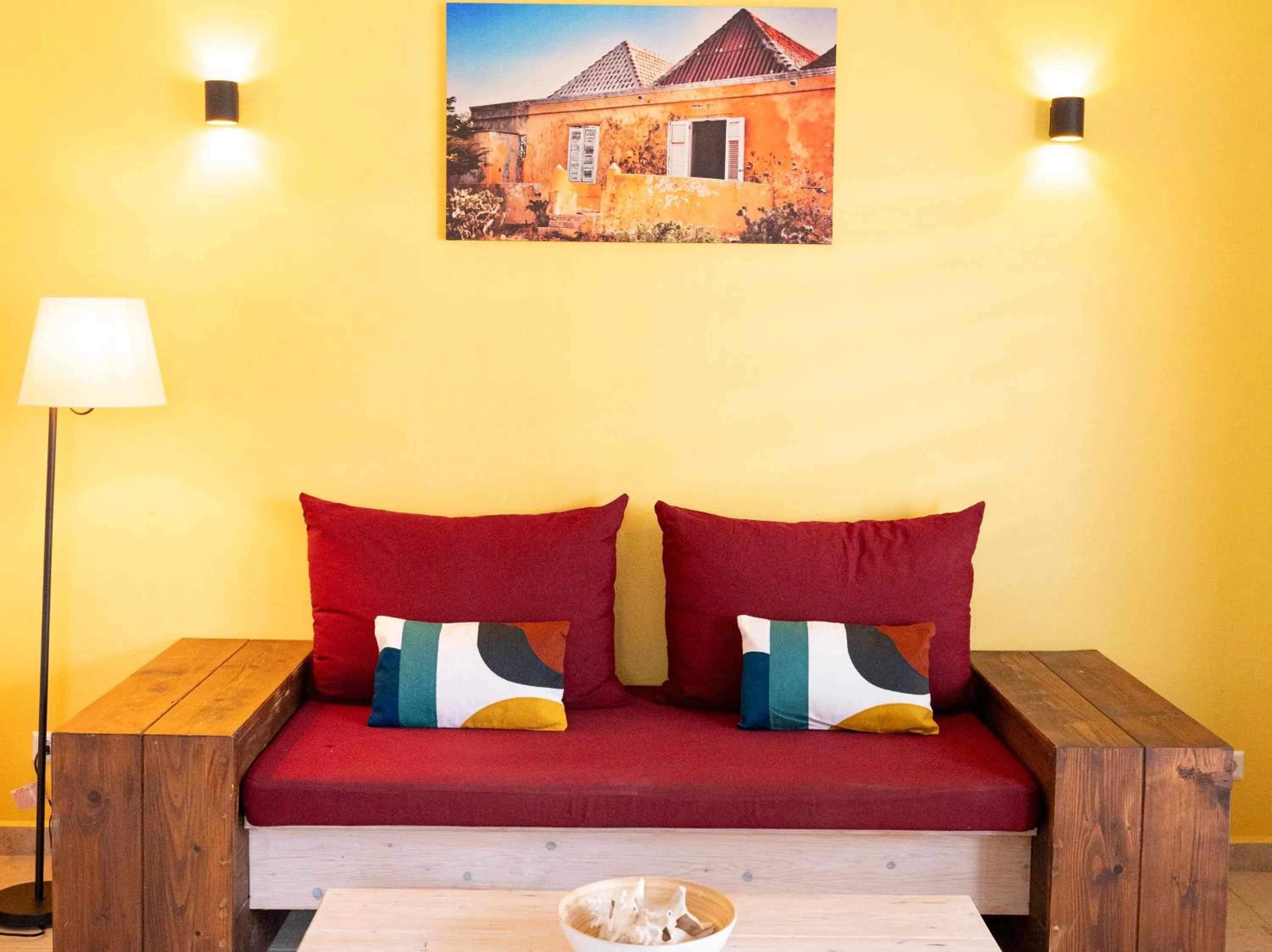 Seating area in Kura Kabana by Boutique Bonaire Unique Resorts