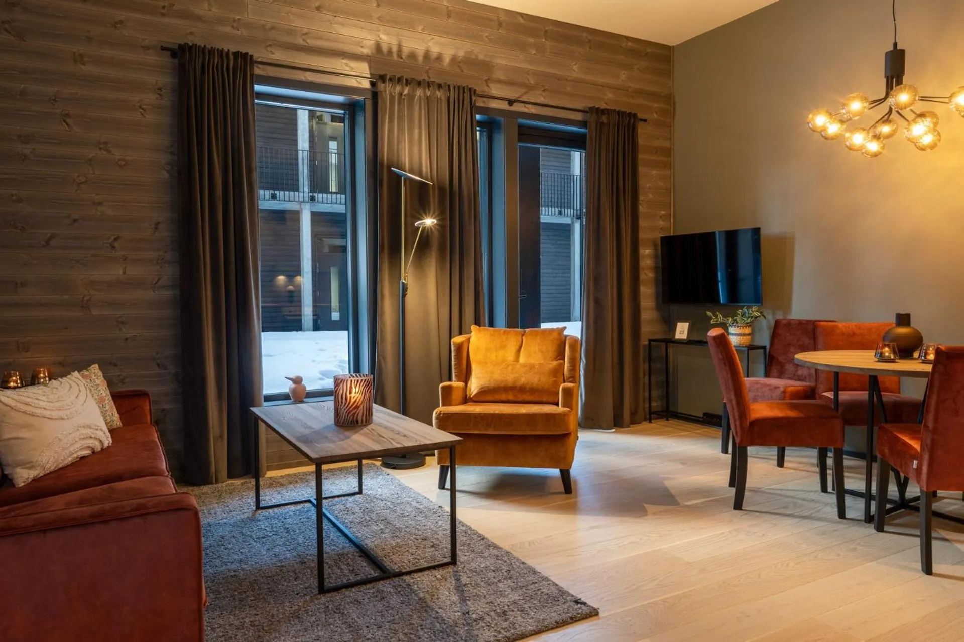 Living room in Riddergaarden Leiligheter