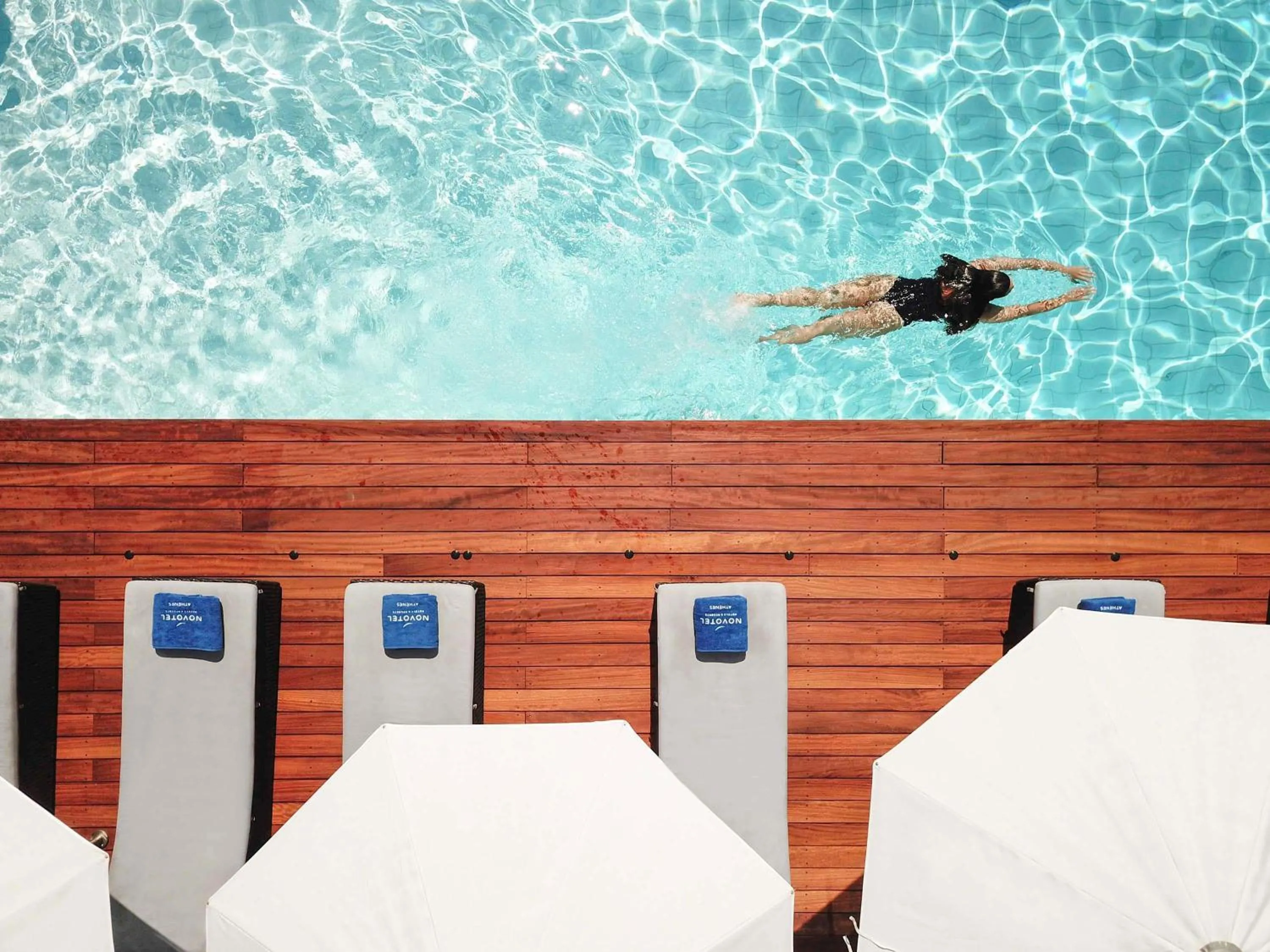 Pool view in Novotel Athens