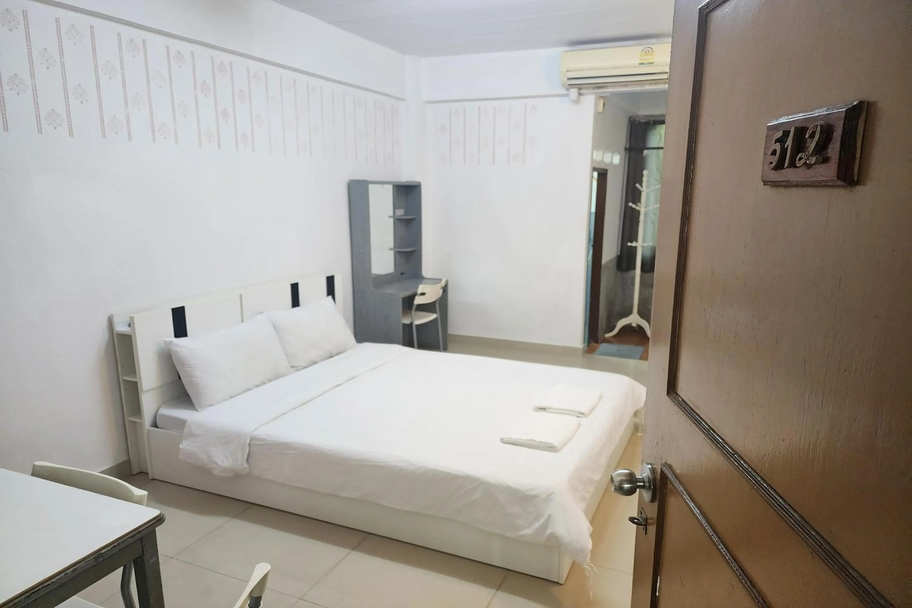 Bedroom, Bed in Green Apartment Kaset