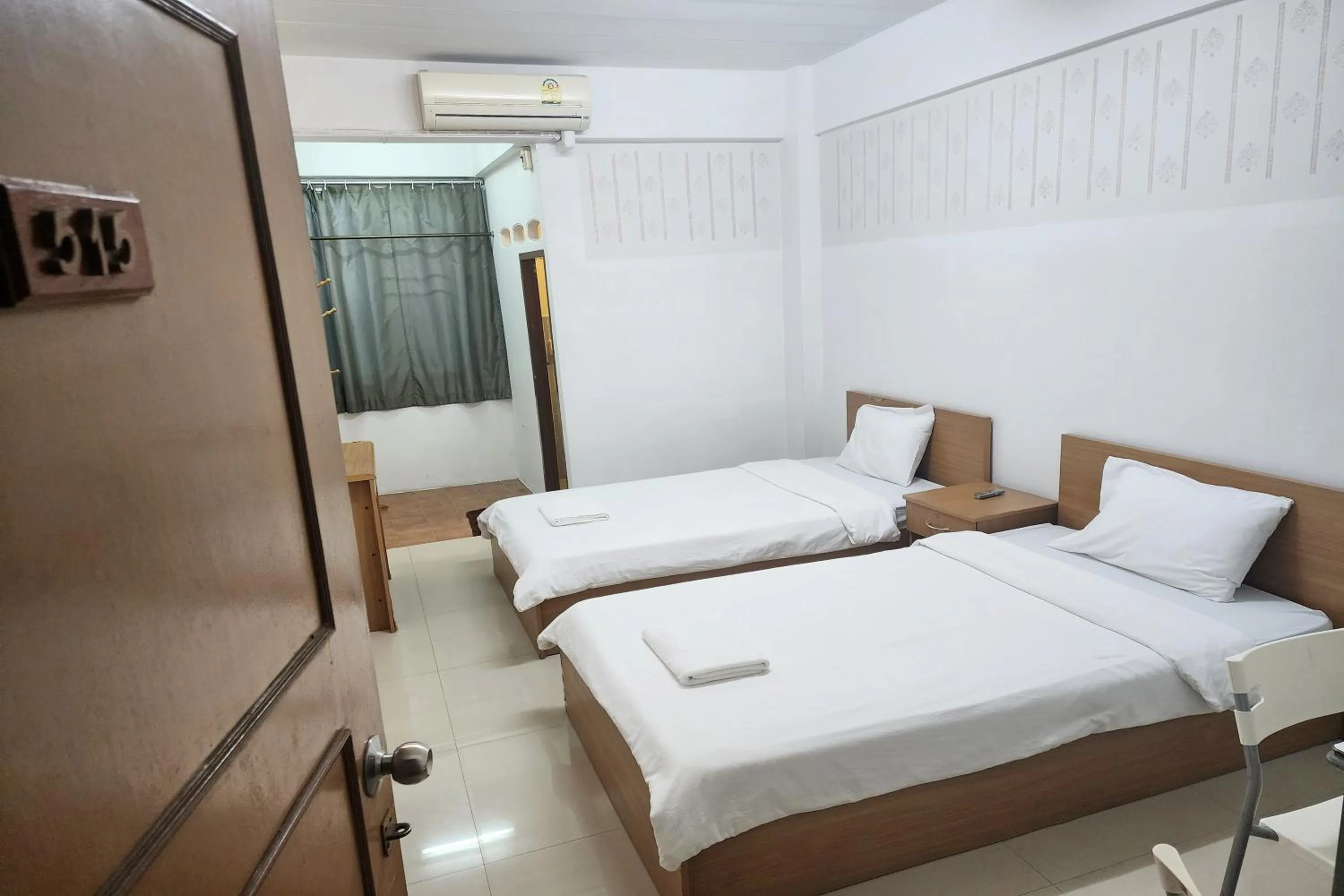 Bedroom, Bed in Green Apartment Kaset