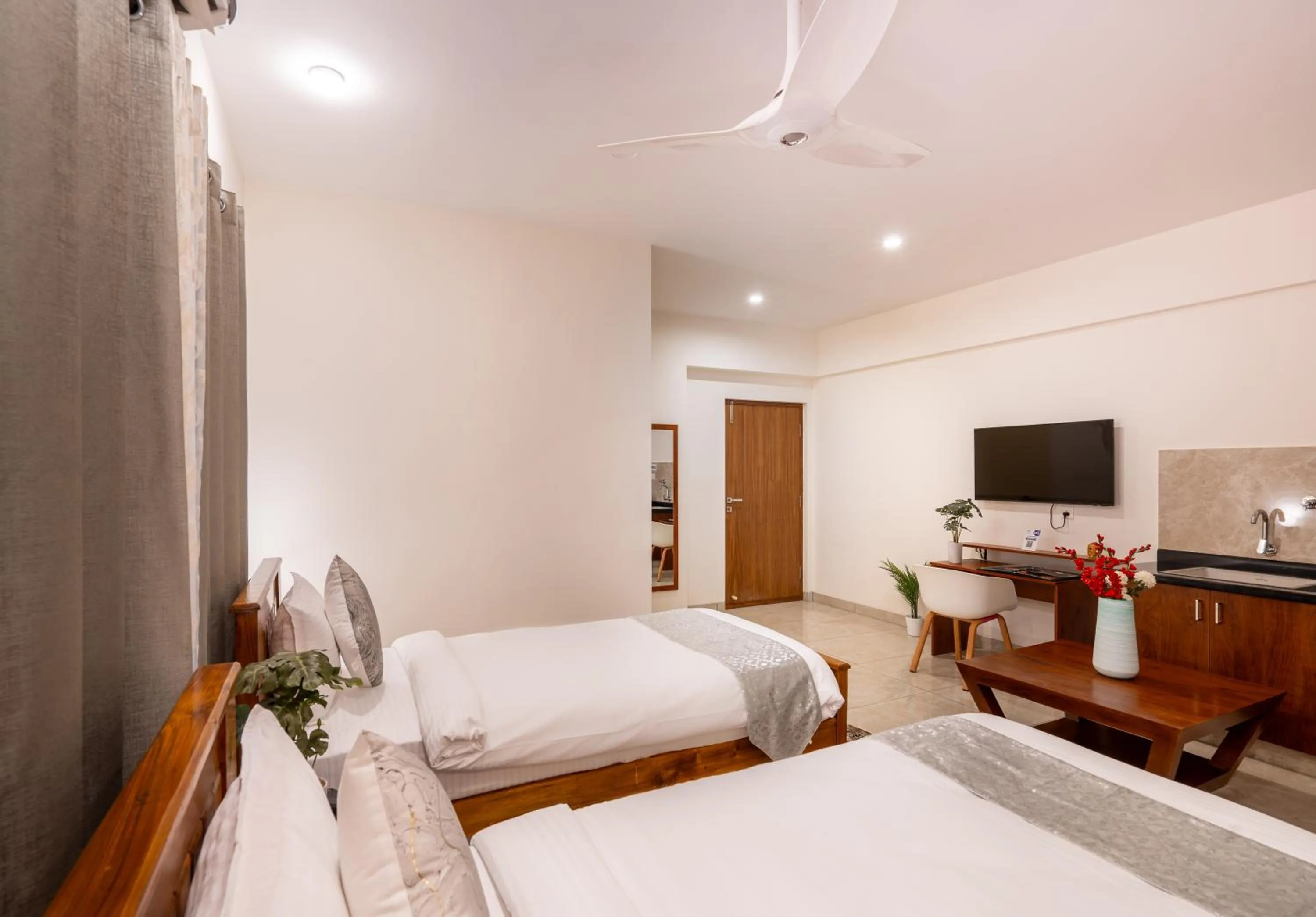 Bed in The Silver Chimes Suites