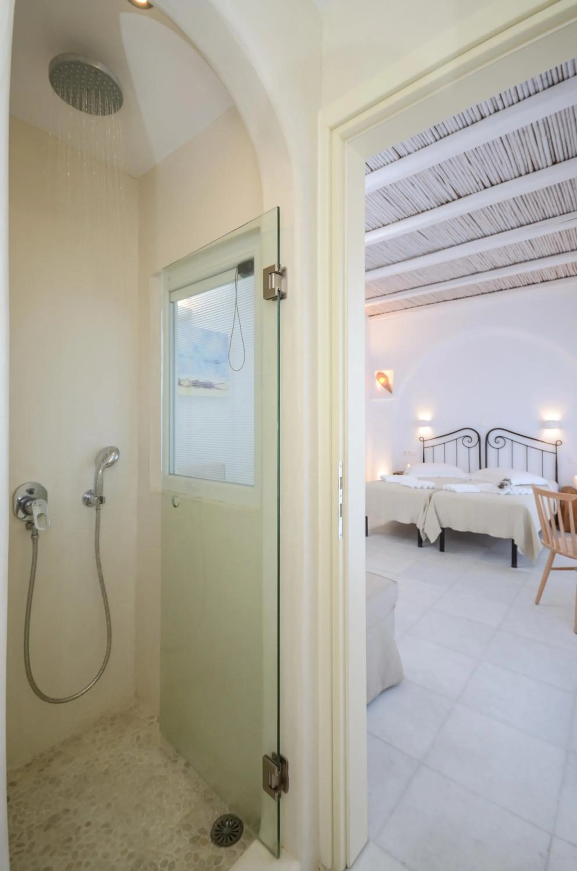 Shower, Bed in Galini Hotel