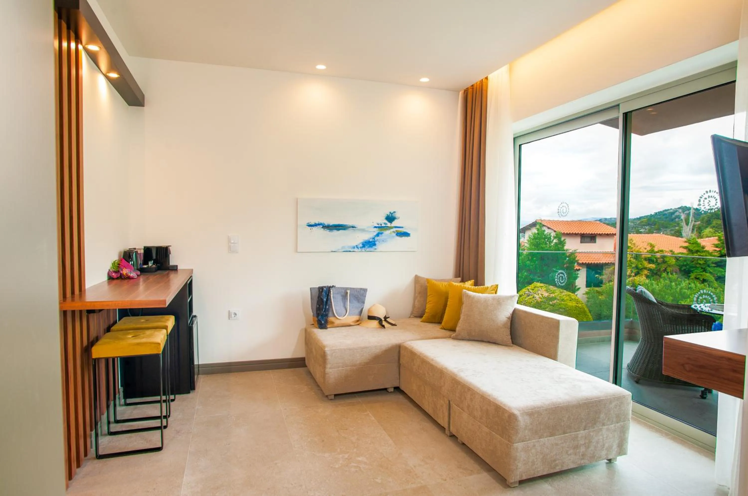 Seating area in Acrotel Athena Pallas & Residence