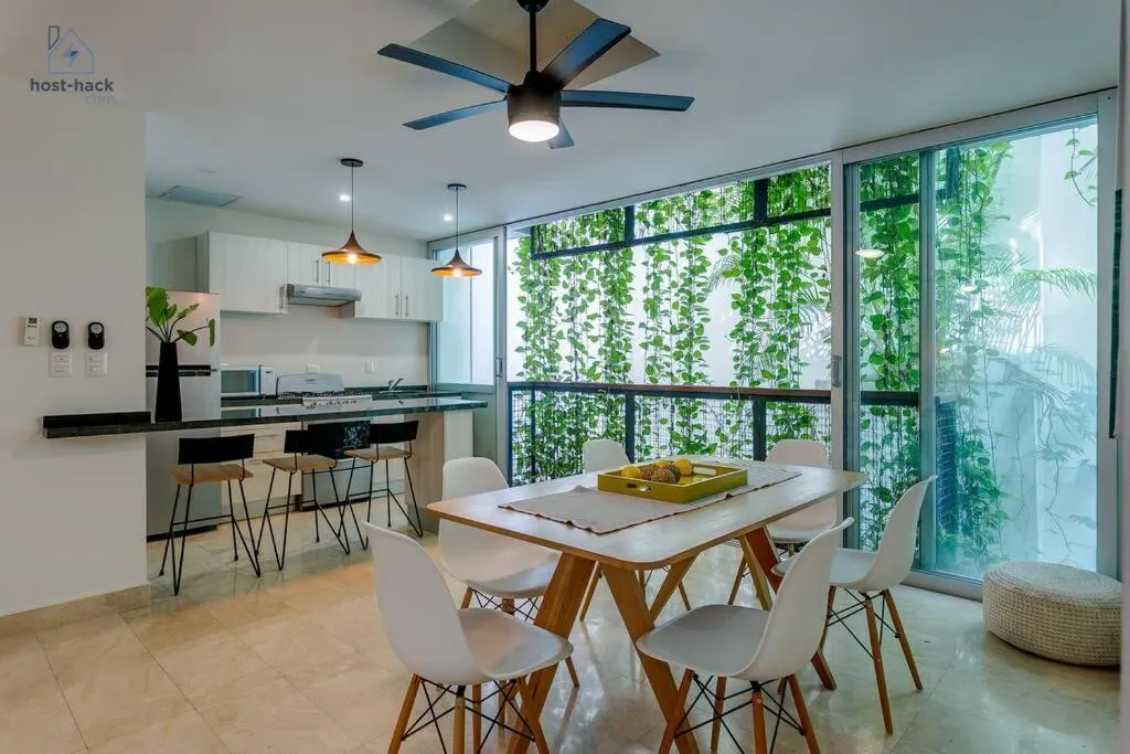 Kitchen or kitchenette in Danzamar 4, 5 blocks away from Playa Pelicanos