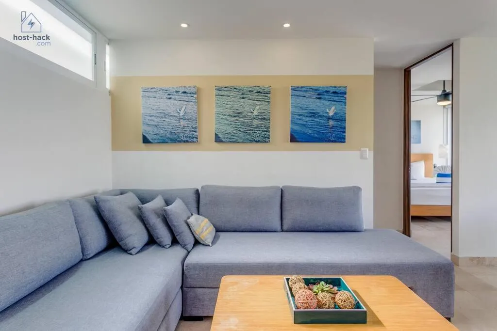 Living room in Danzamar 7, Modern Apartment 2 blocks away from 5th Avenue