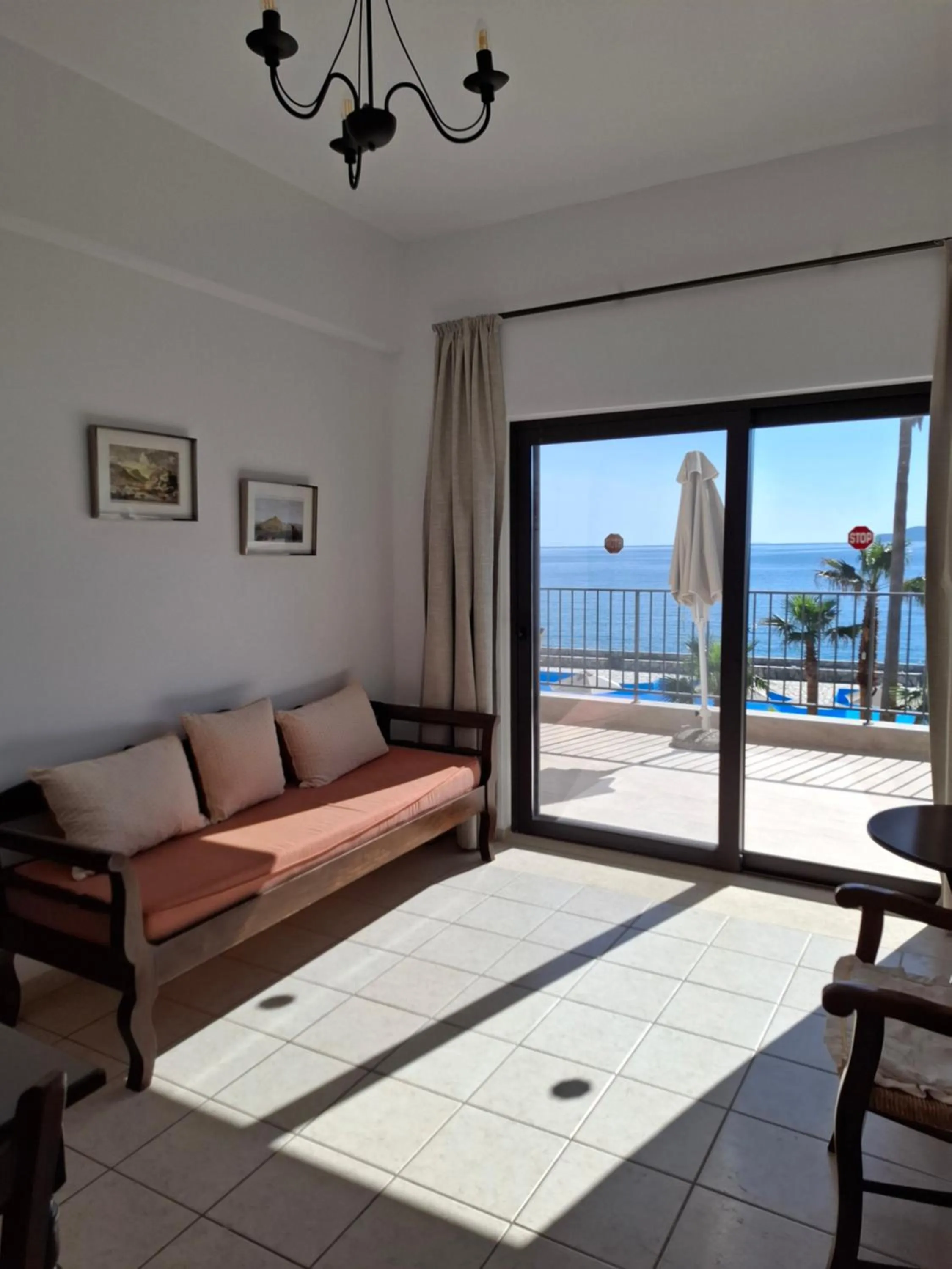 Seating area in Vangelis Villas
